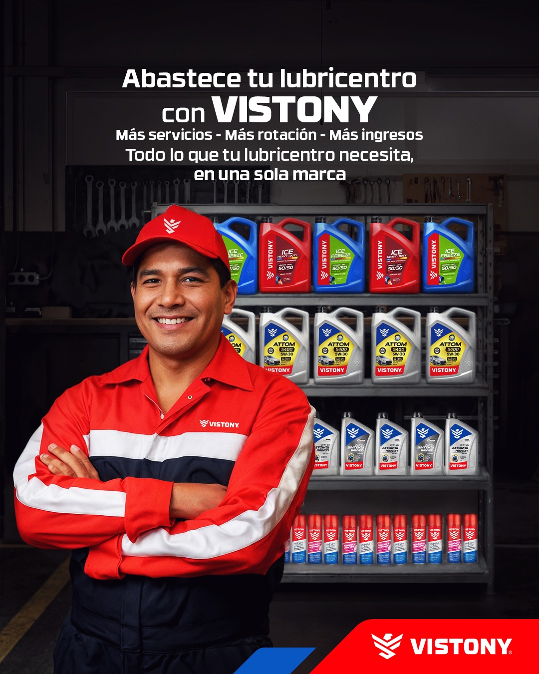 Vistony Facebook ad: Un lubricentro que crece necesita productos que roten…