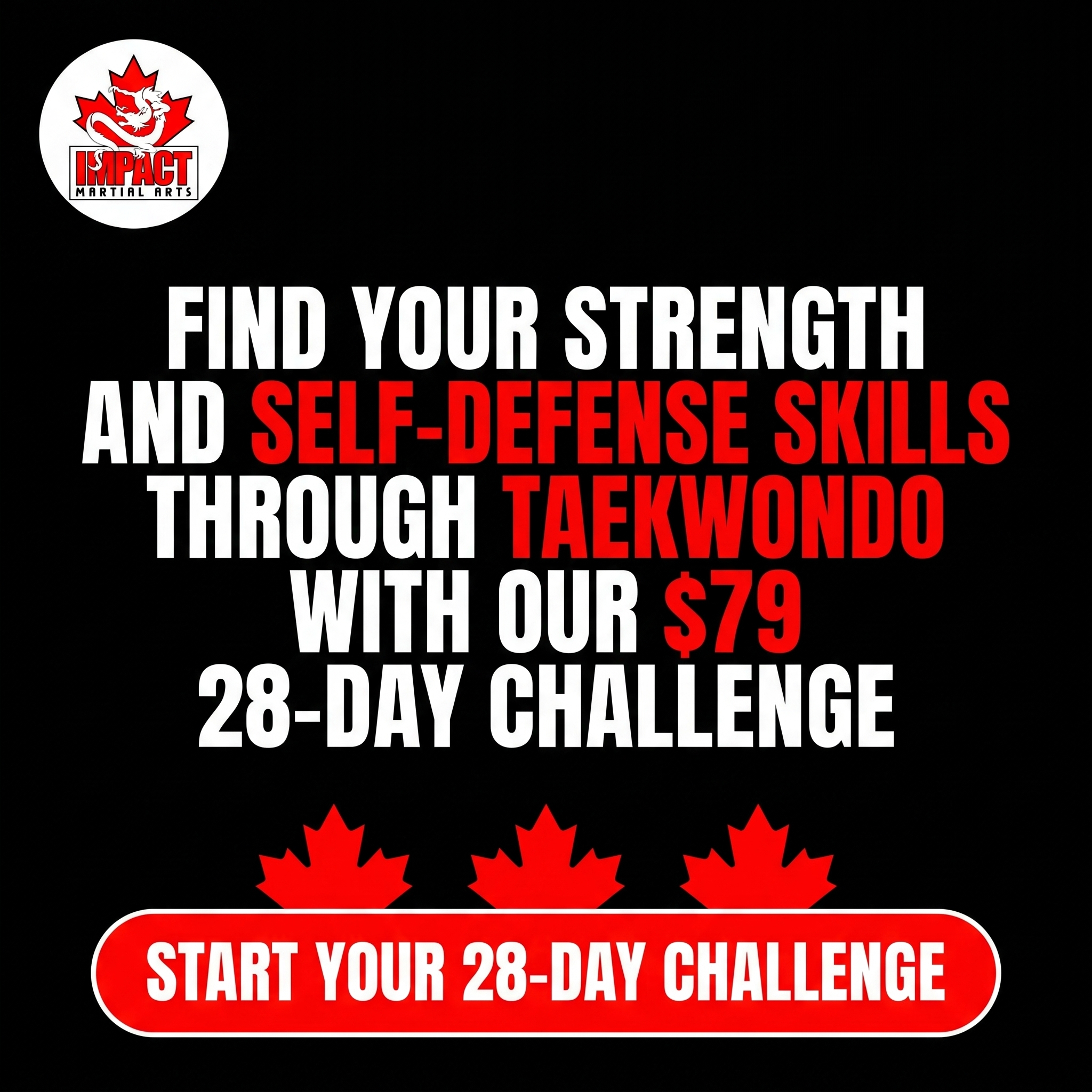 Impact Martial Arts Facebook ad
