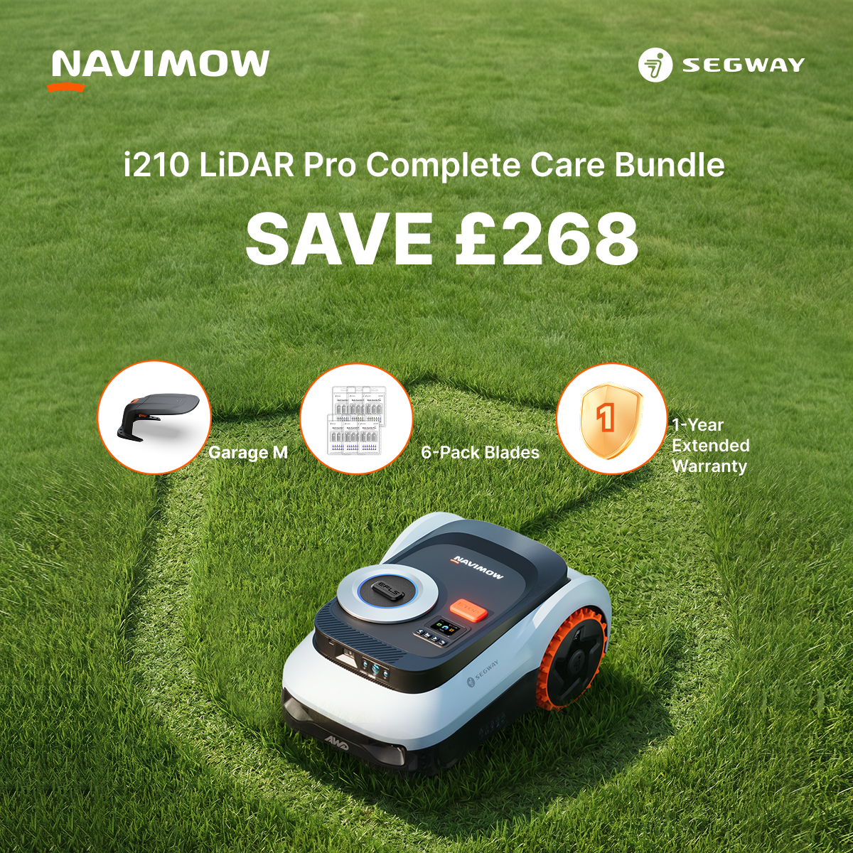 Segway Navimow Facebook ad: i210 LiDAR Pro Pack, Special Offer