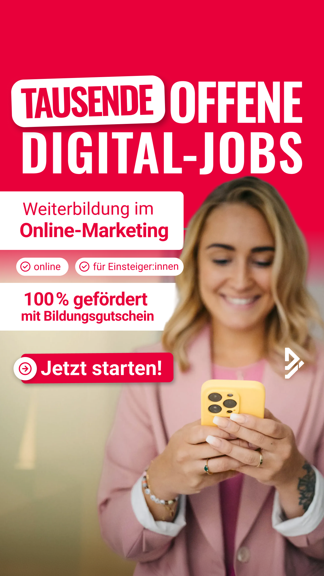 Distart Facebook ad: Starte in Deine neue Karriere heute