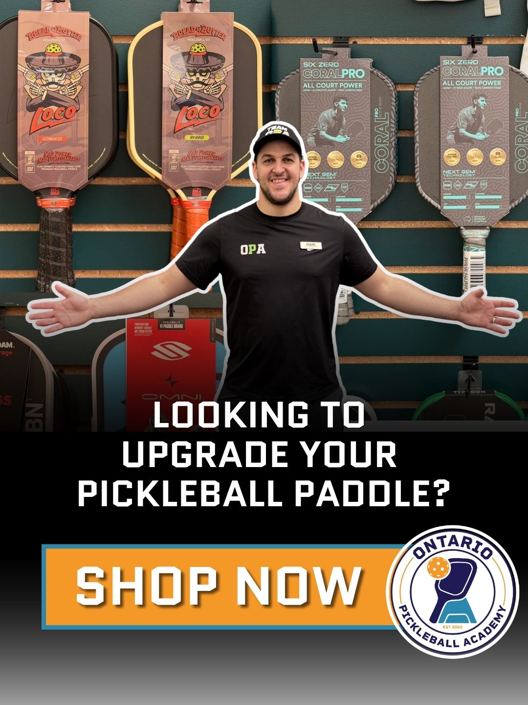 Ontario Pickleball Academy Facebook ad: Pickleball Paddles For Top Performance