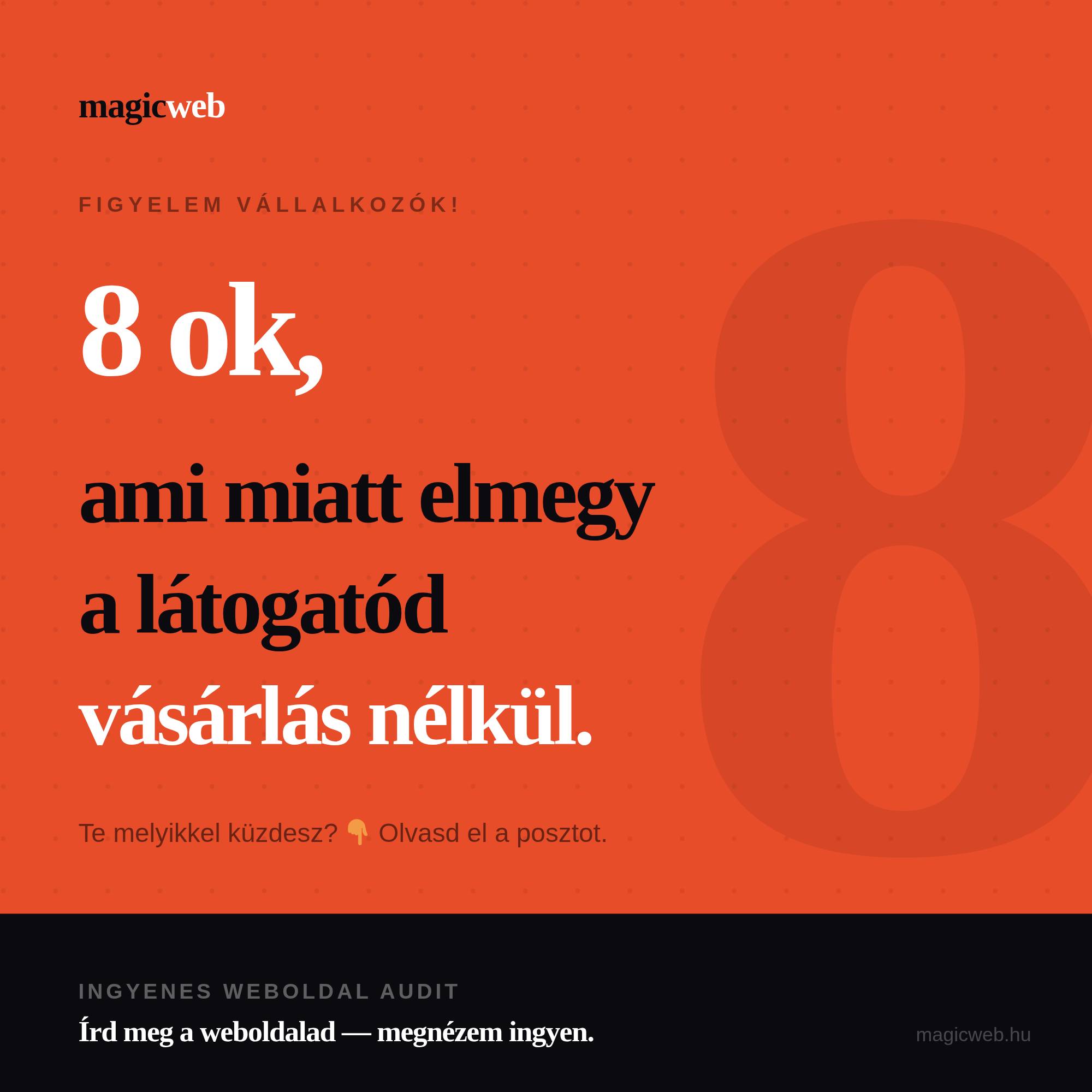Magicweb Facebook ad: 8 dolog, ami miatt a látogatód elmegy vásárlás…
