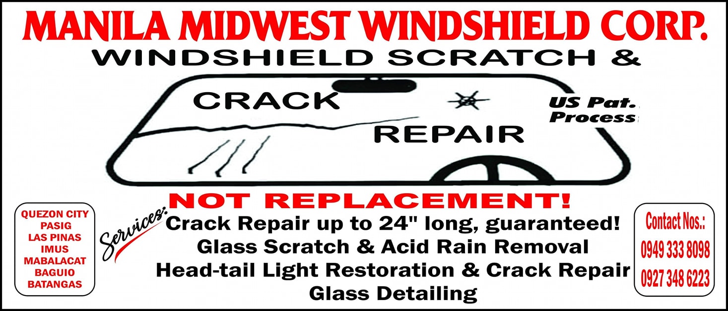 Manila Midwest Windshield Corp. Facebook ad: We repair crack & scratch in your windshield…