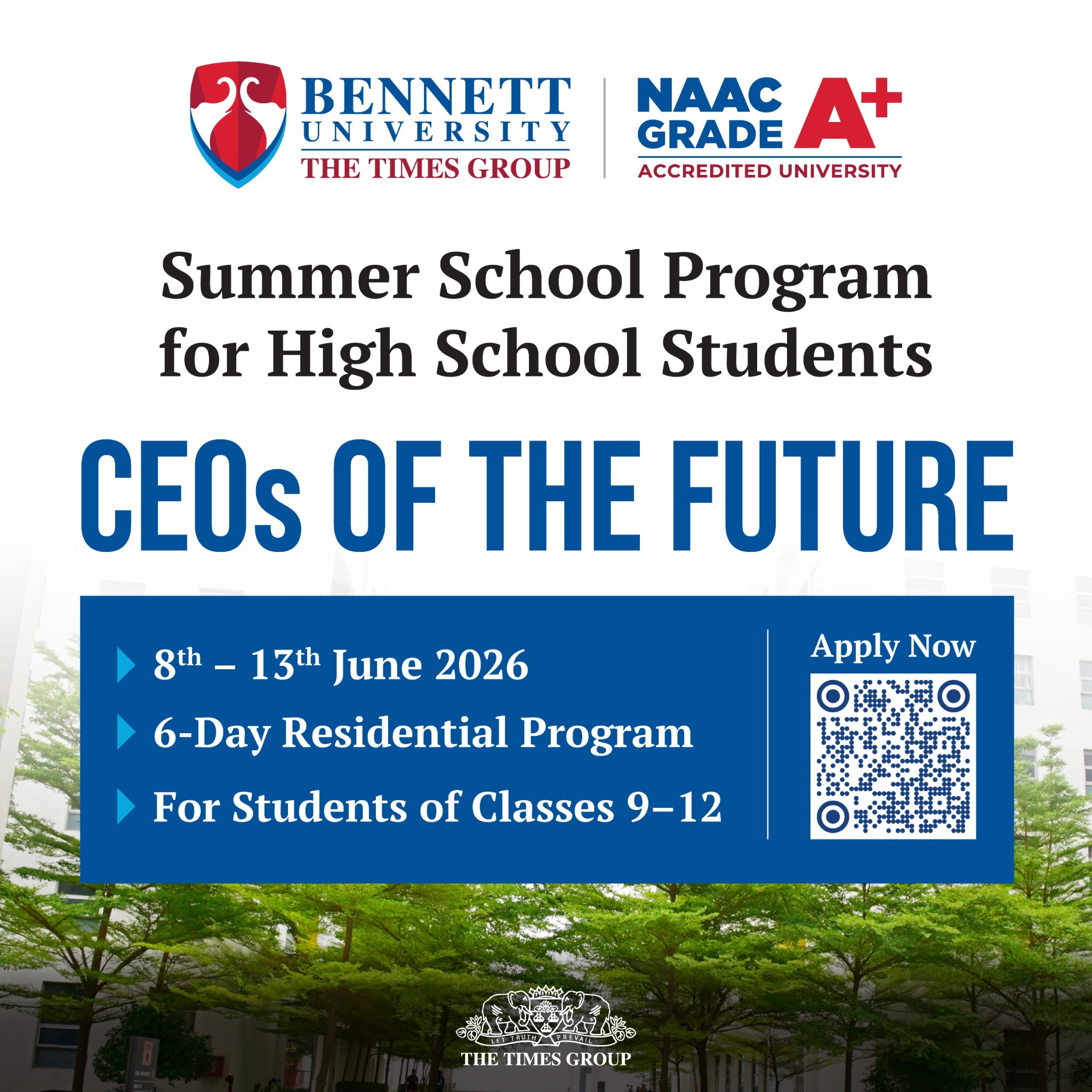 Bennett University Facebook ad: Summer Program at Bennett University, Register Now
