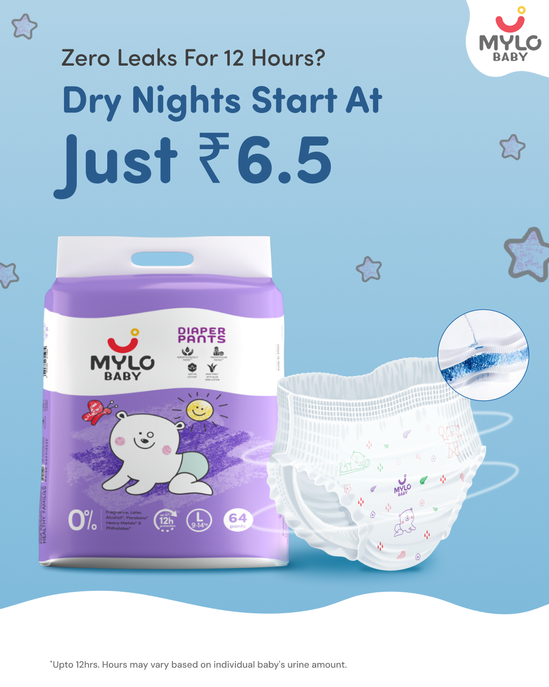 Mylo Baby Facebook ad: Big Savings on Baby Diapers!