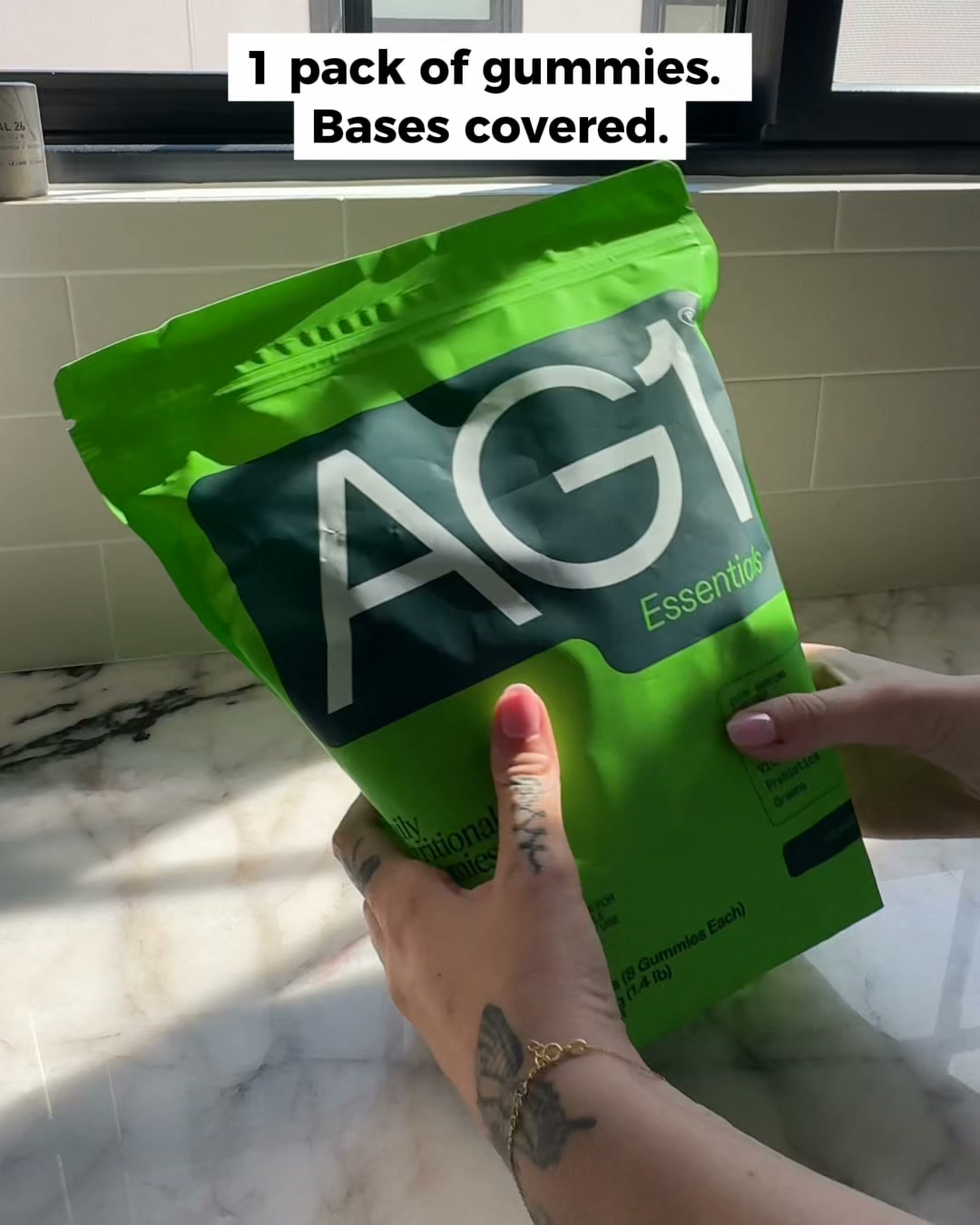 AG1 by Athletic Greens Facebook ad: Daily nutrition doesn't get easier than this.