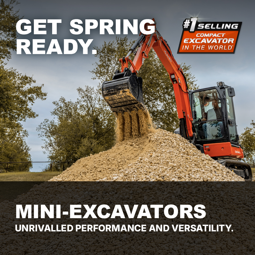 Kubota Canada Facebook ad: From first dig to final grade, Kubota equipment…