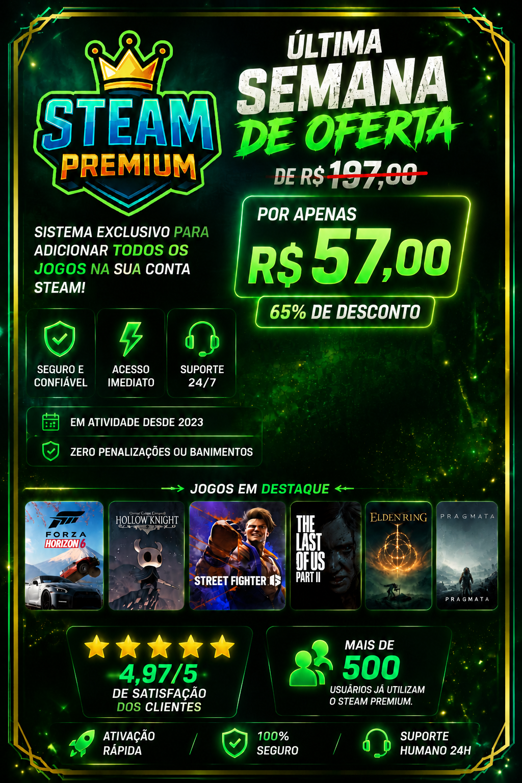 Steam Premium Launcher Facebook ad from Aug 10, 2026