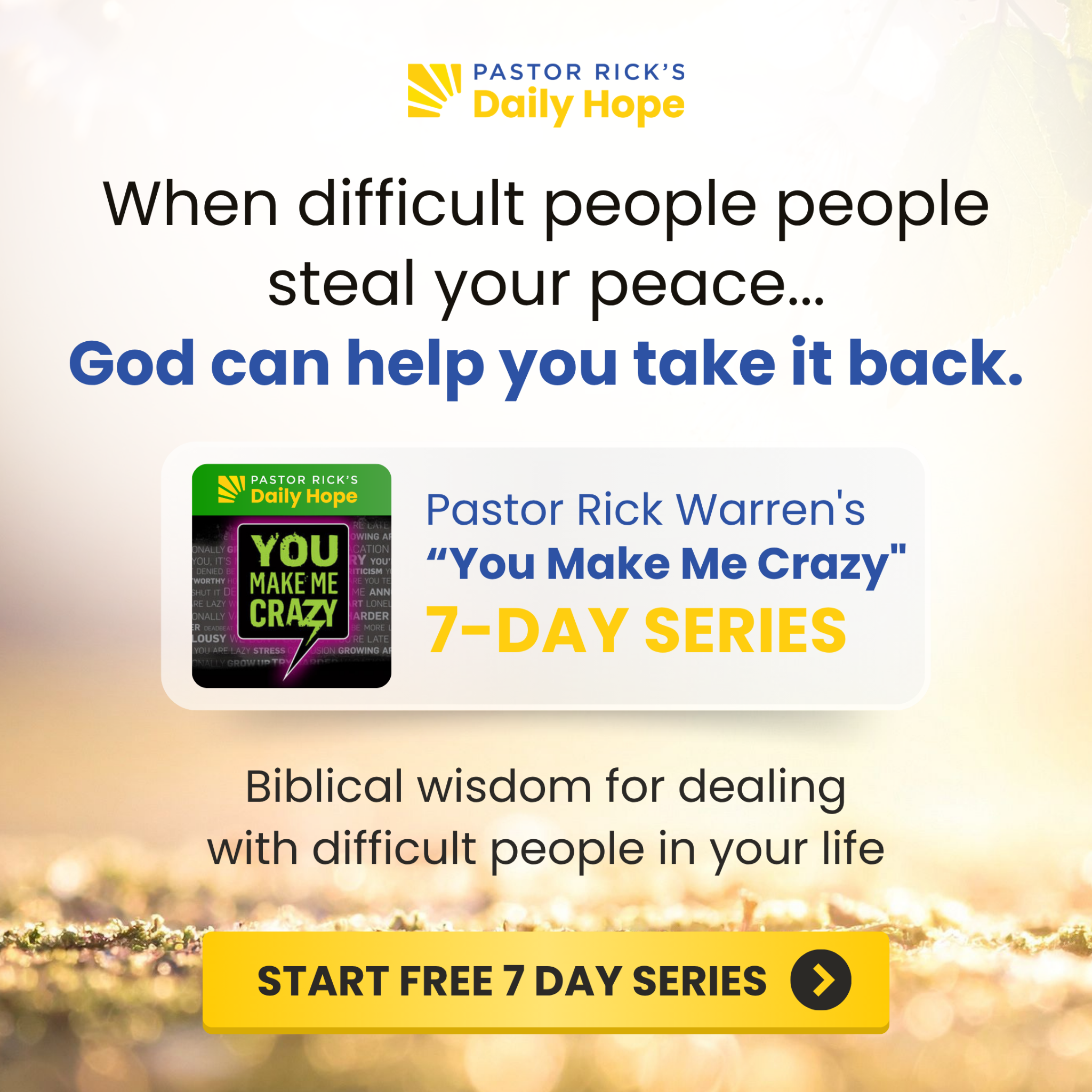 Pastor Rick Warren Facebook ad