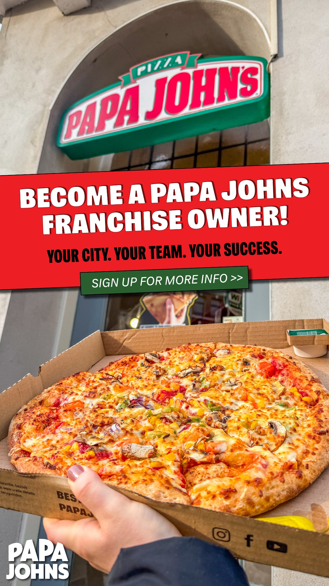 Papa John's Pizza Facebook ad from Dec 9, 2025