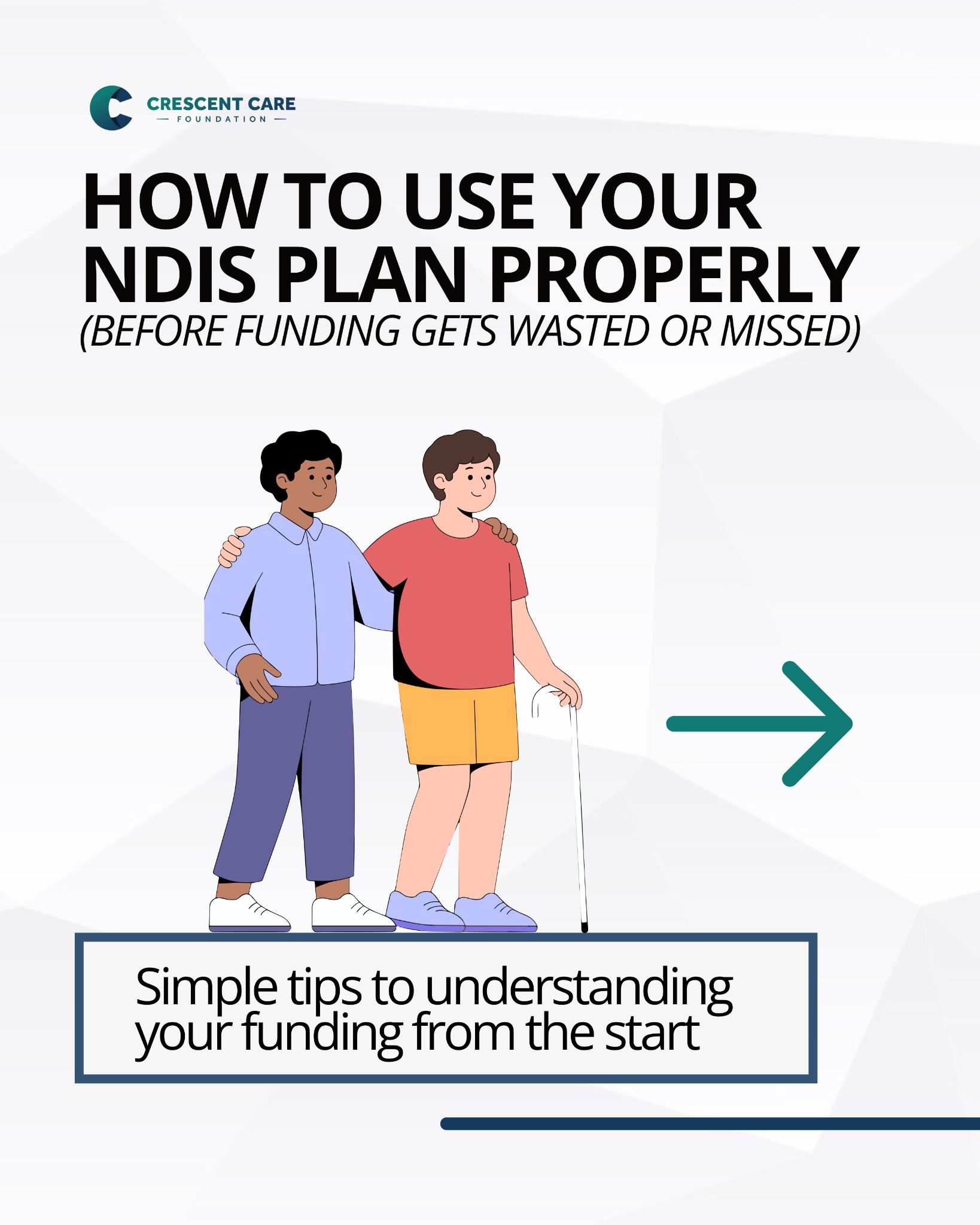 Crescent Care Foundation Facebook ad: Most NDIS participants don’t use their funding fully.