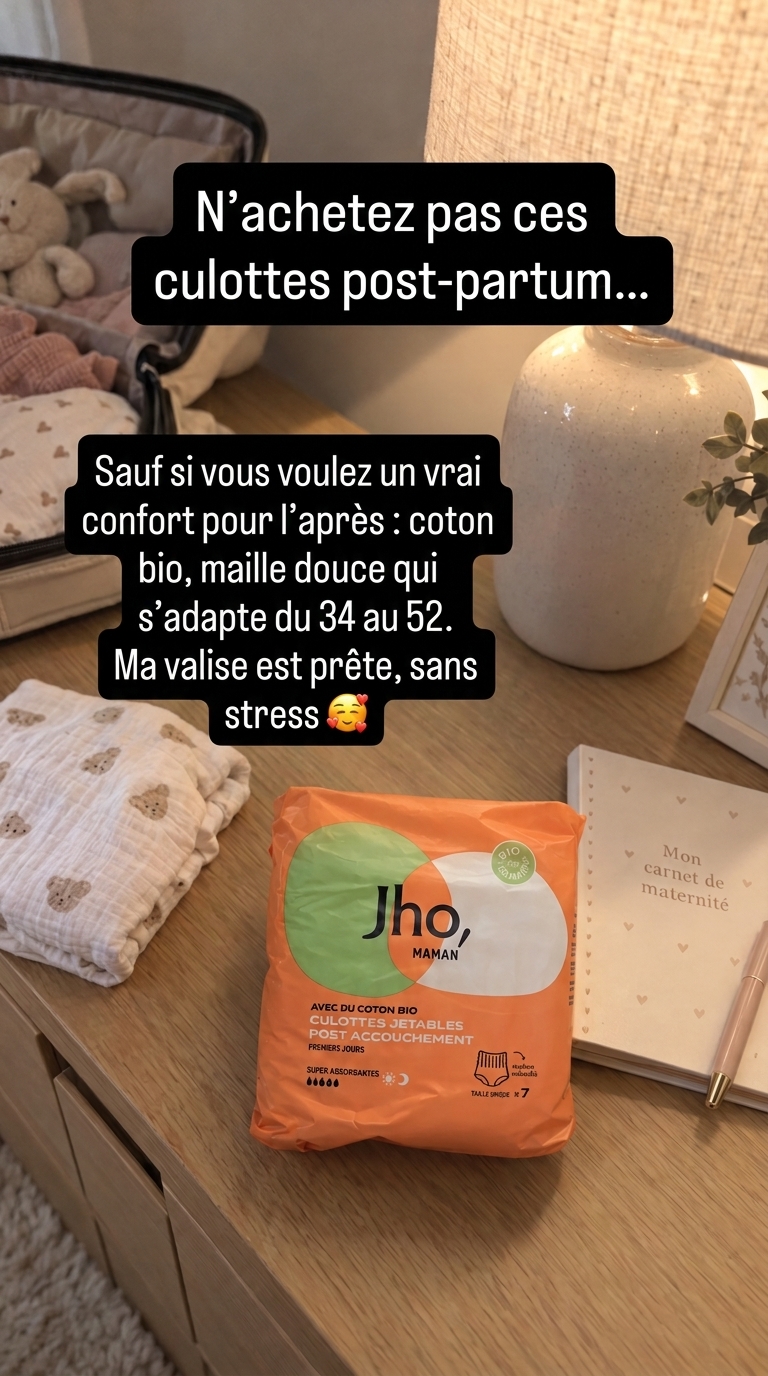 Stéphanie Brevet Facebook ad: Culottes avec du coton bio