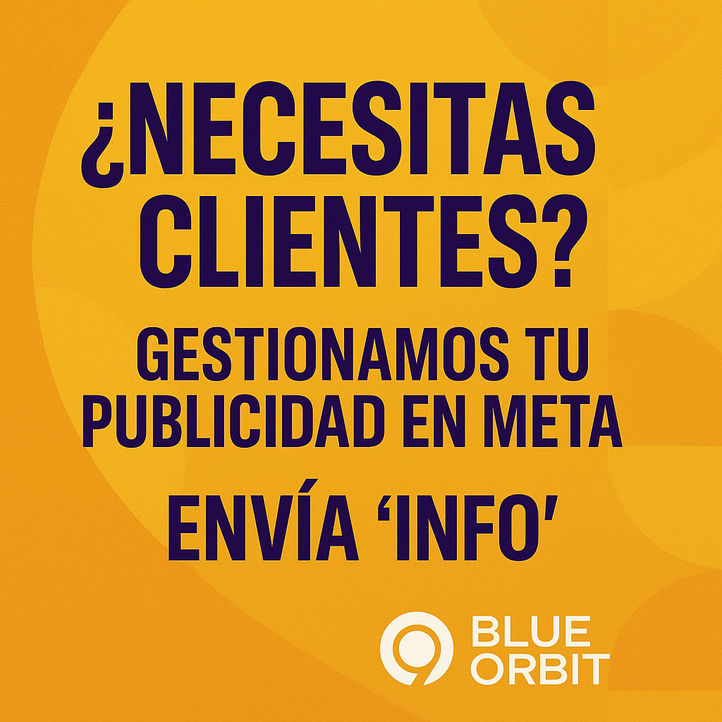 Blue Orbit Facebook ad: Chatea en Messenger