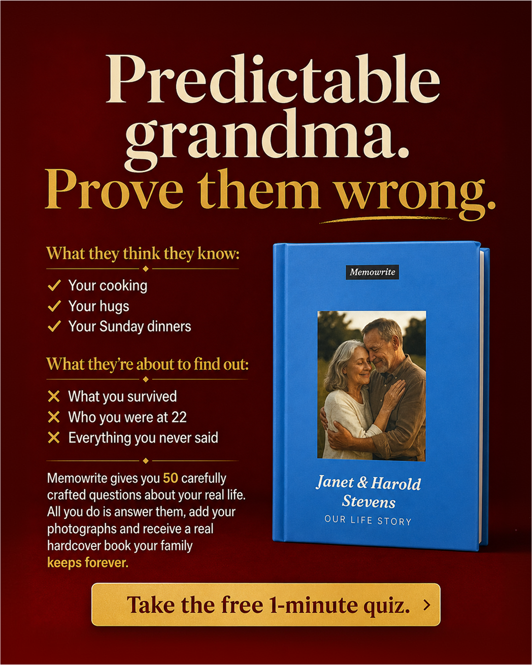 Memowrite Facebook ad