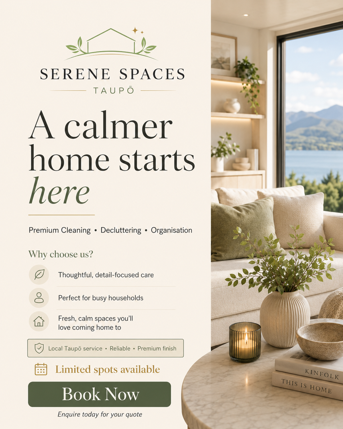 Serene Spaces Taupo Facebook ad