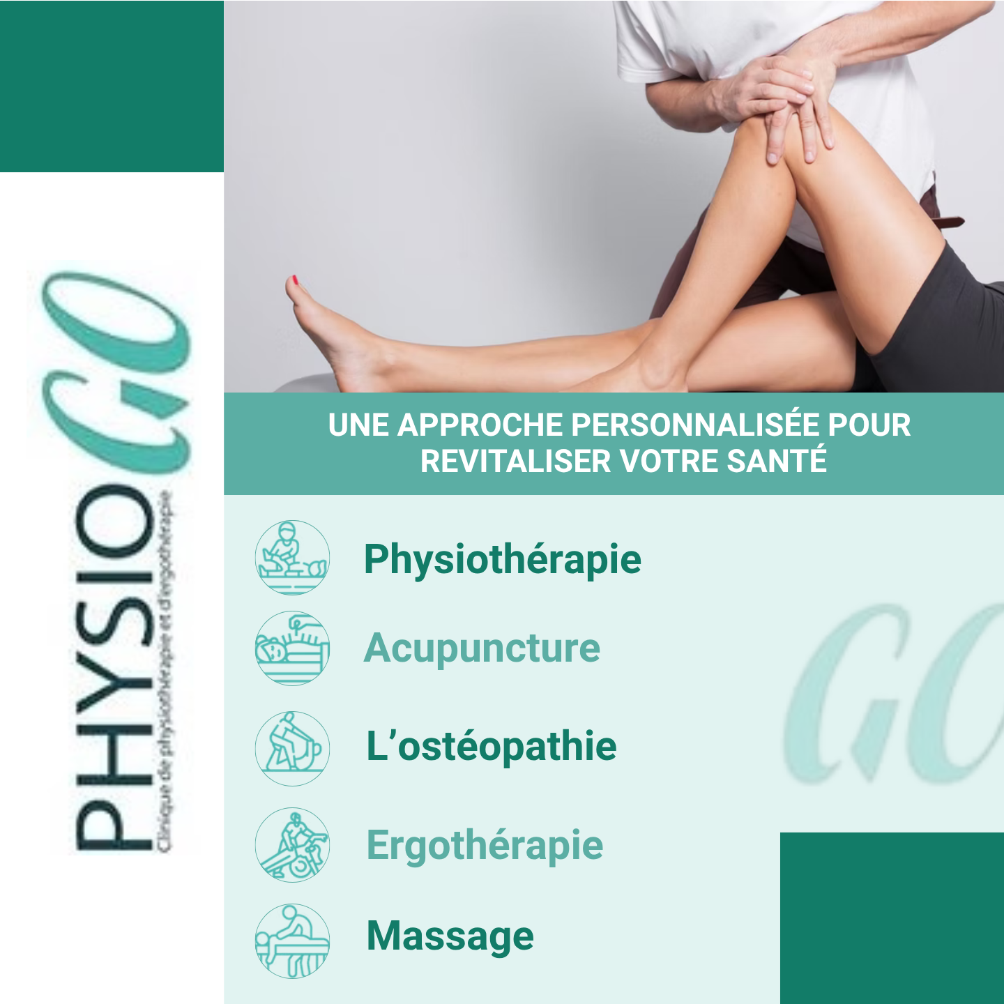 Physio Go Facebook ad: Mettre fin aux douleurs musculaires