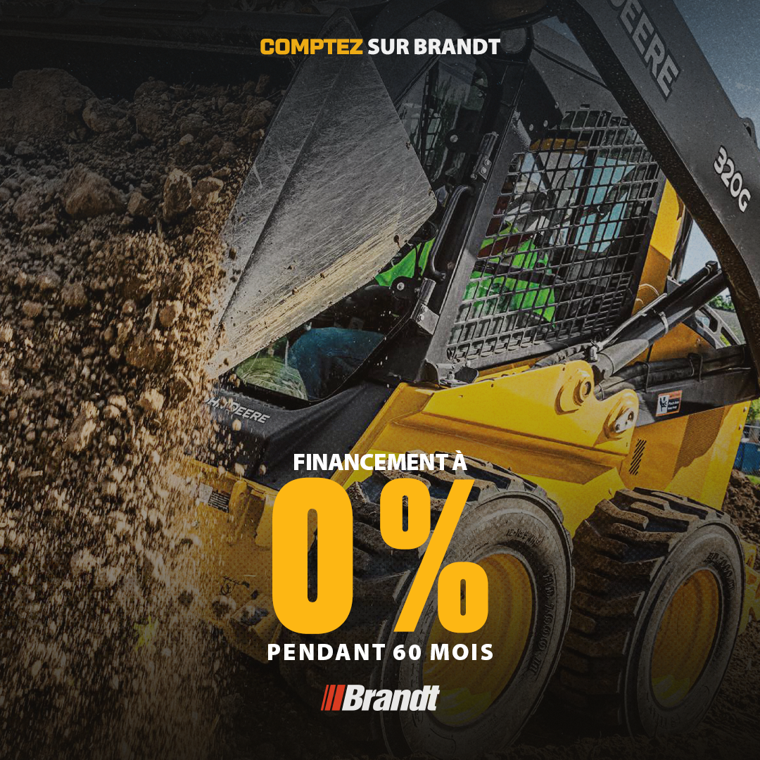 Brandt Construction, Forestry & Material Handling Facebook ad: Comptez sur Brandt: financement à 0 % sur…