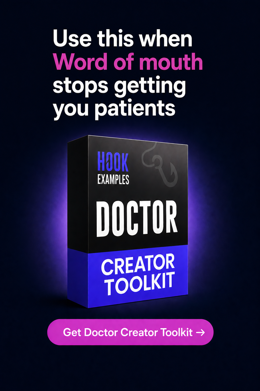Hook Examples Facebook ad: Get Patients from Reels