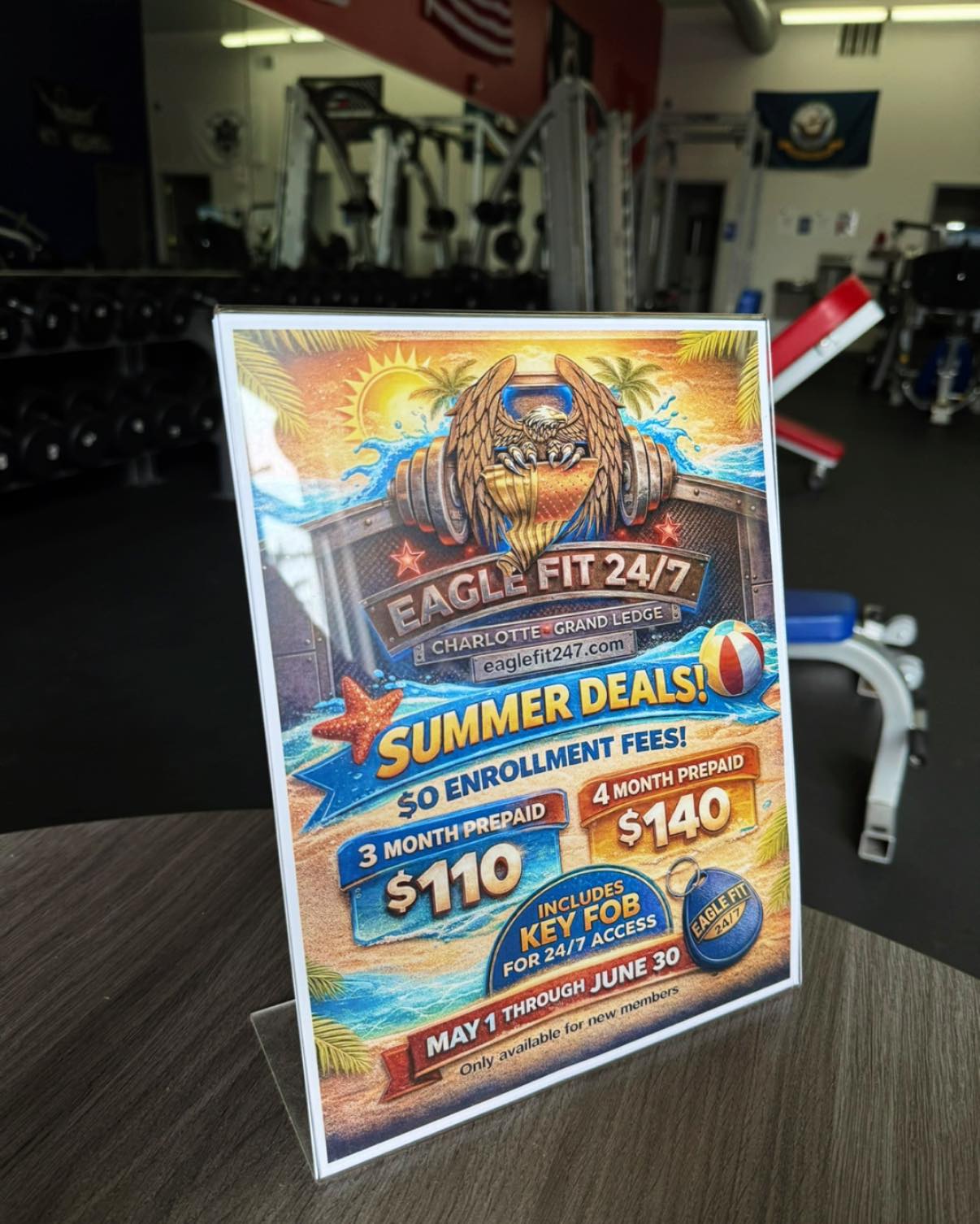 Eagle Fit - Charlotte Facebook ad: SUMMER DEALS START MAY 1!