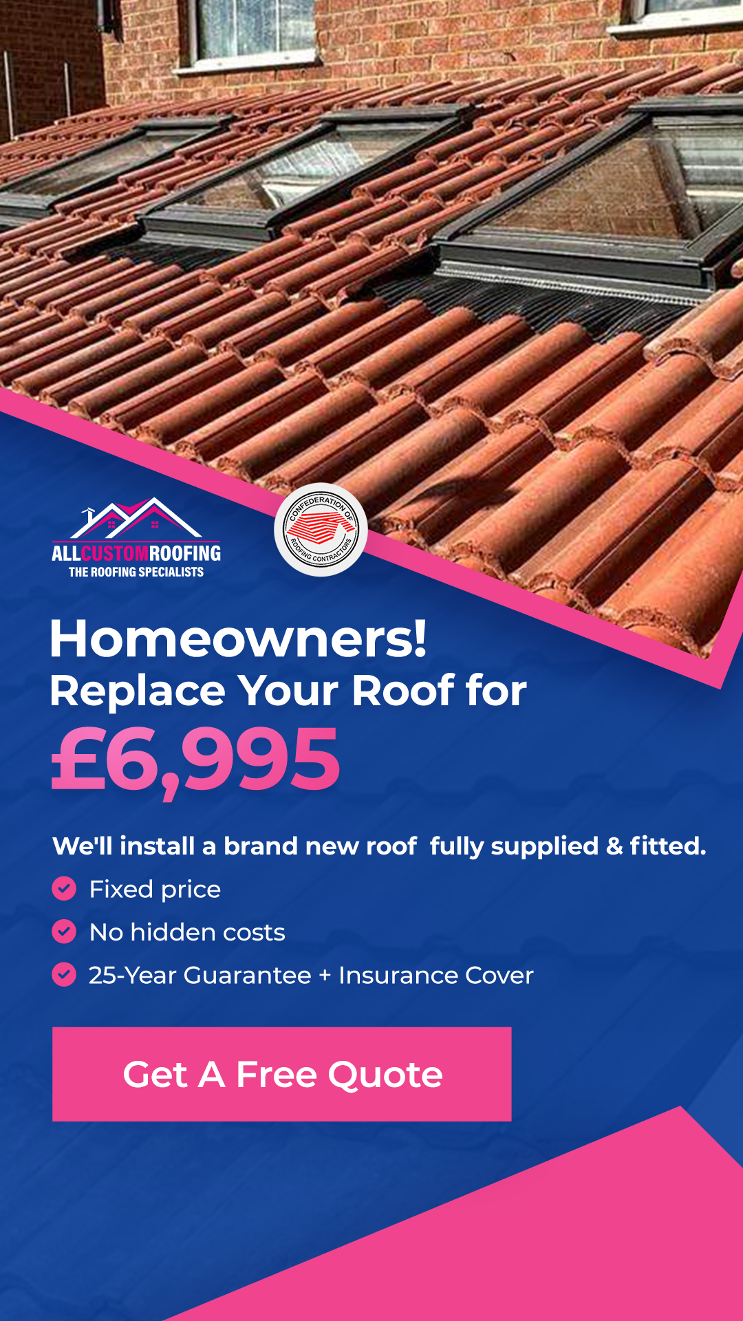All Custom Roofing services Facebook ad