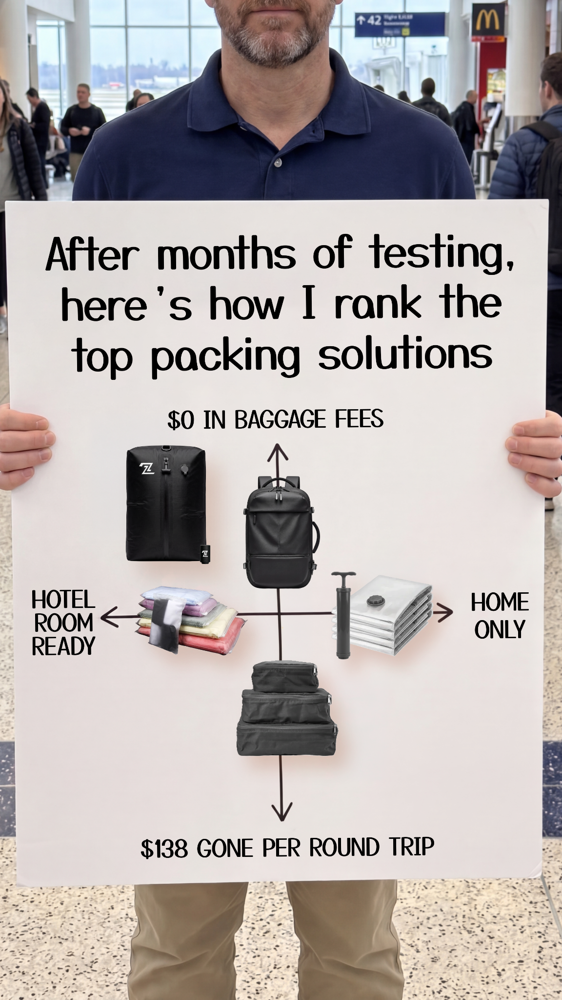 Travel With Frank Facebook ad: Best Space-Saving Bag 2026!