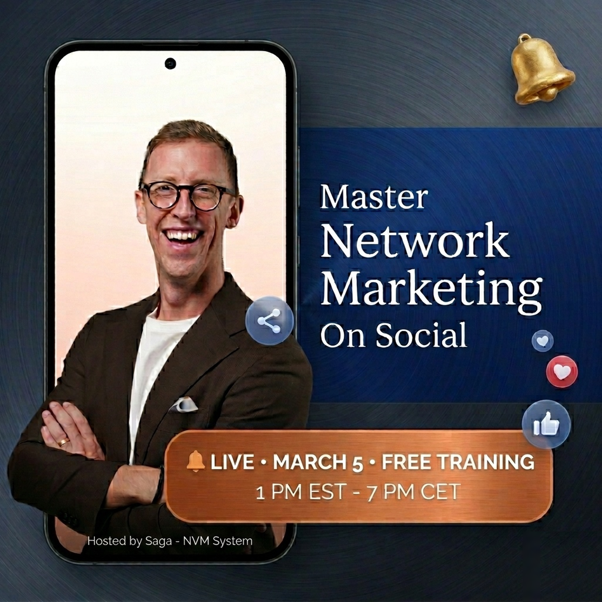 Saga - Network Marketing CRM Facebook ad: Build Your Team Online in 1 Day