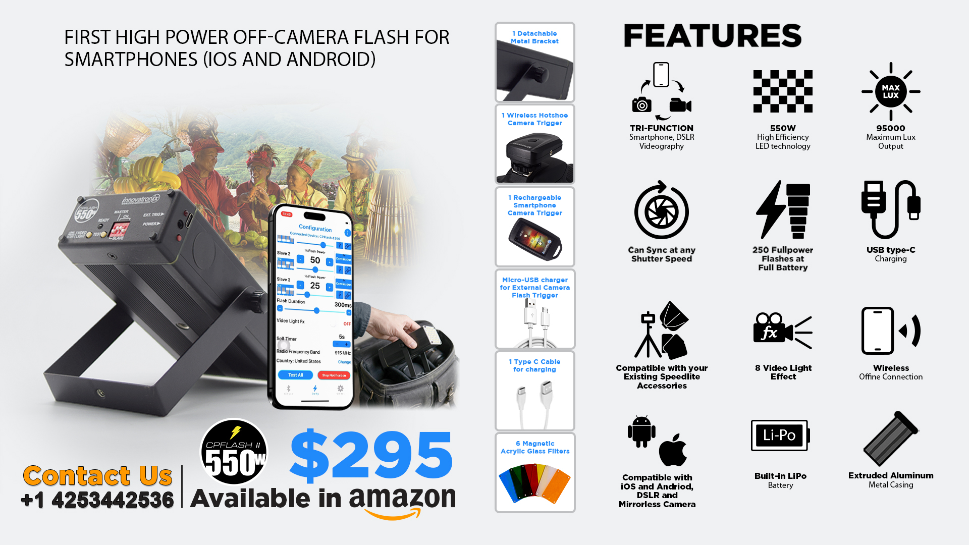 Innovatronix CPFlash II 550W, SpeedFire III, & Microphotobooth Facebook ad: 𝐒𝐦𝐚𝐫𝐭 𝐩𝐡𝐨𝐧𝐞 𝐎𝐟𝐟-𝐂𝐚𝐦𝐞𝐫𝐚 𝐅𝐥𝐚𝐬𝐡…
