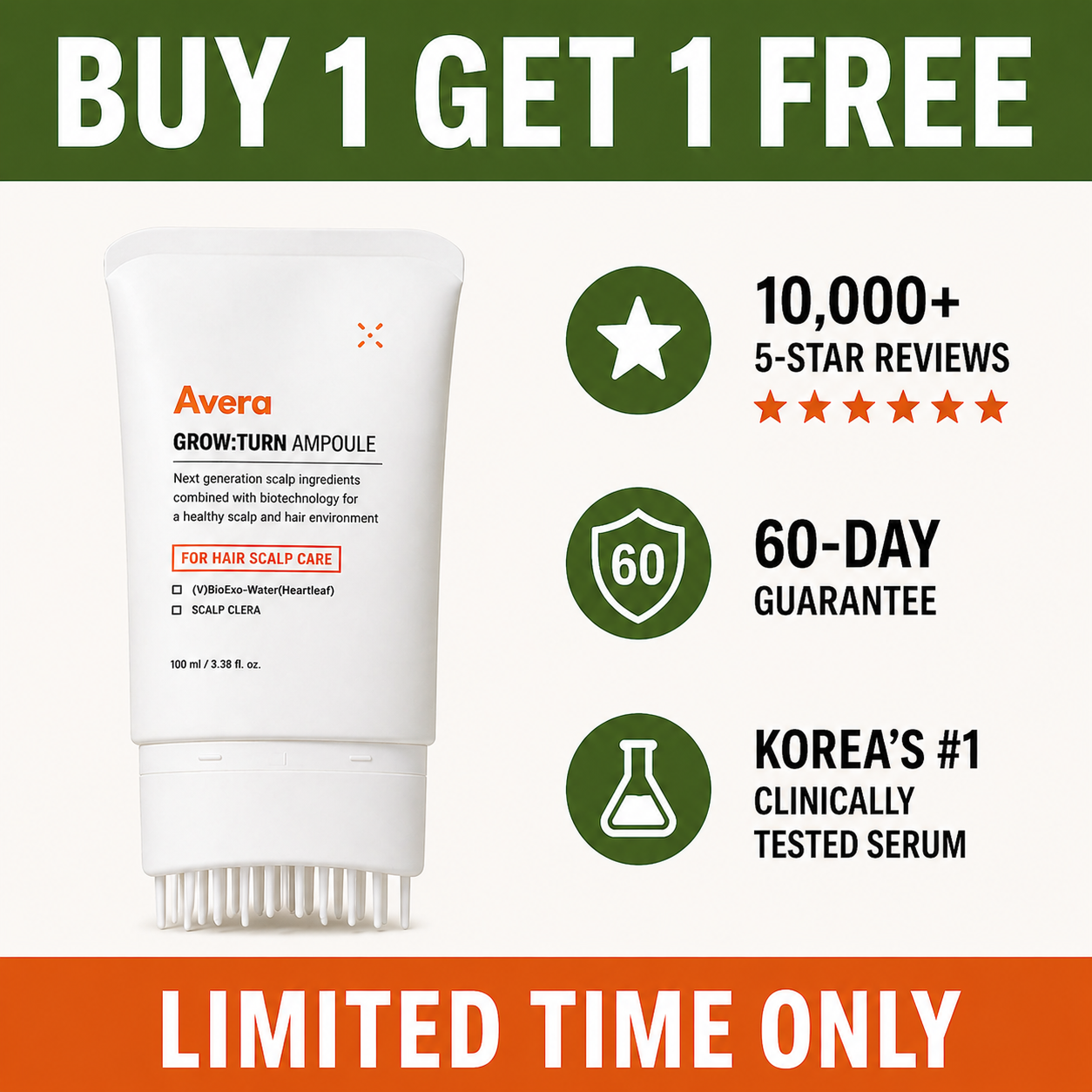 Avera Facebook ad: Korea's #1 Hair Growth Serum
