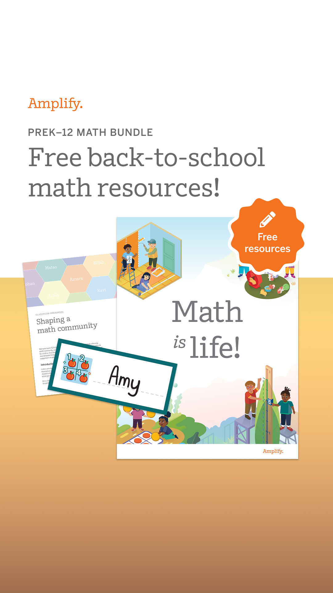 Amplify Education Facebook ad: Free PreK-12 math resources