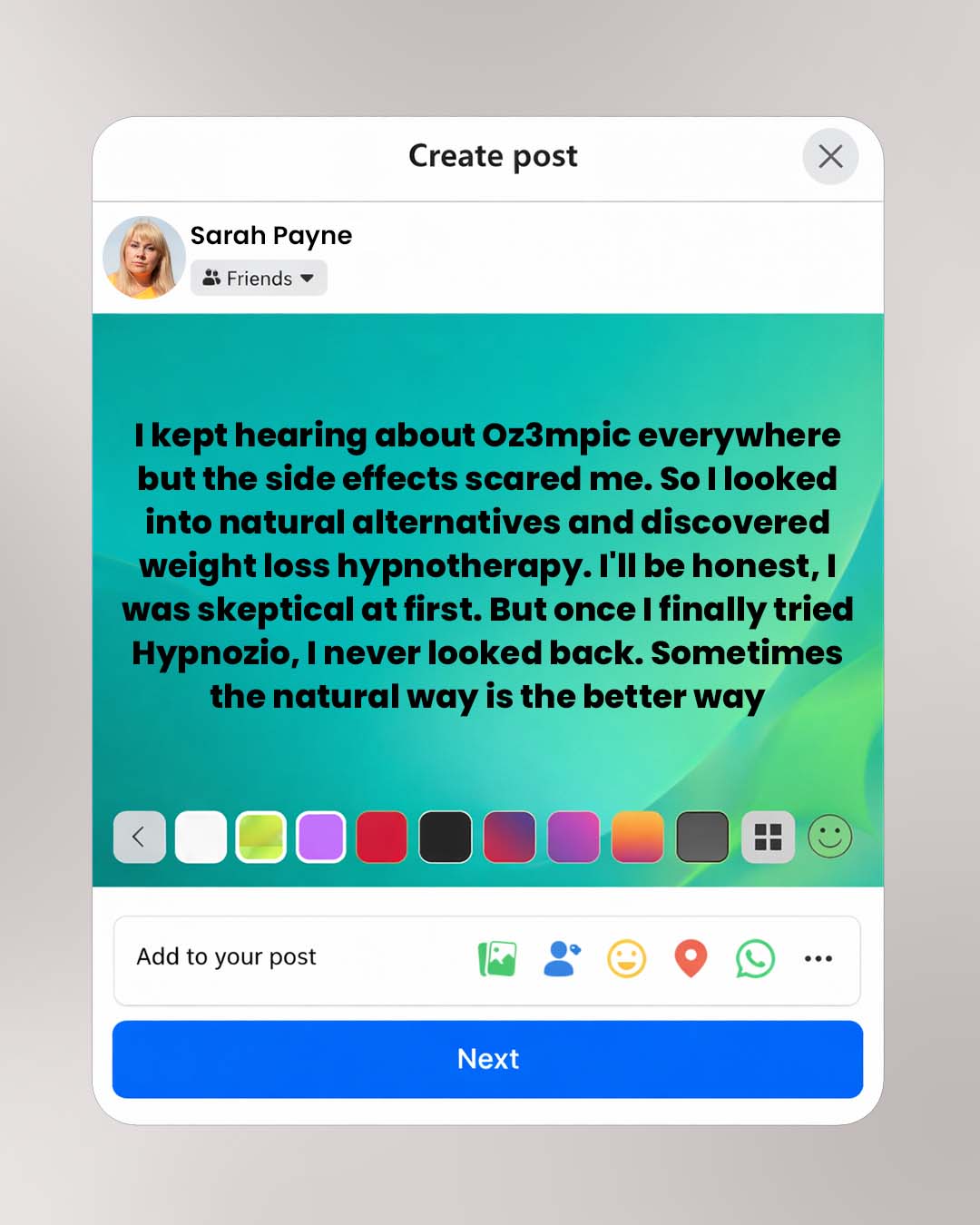 Hypnozio: power of hypnotherapy Facebook ad