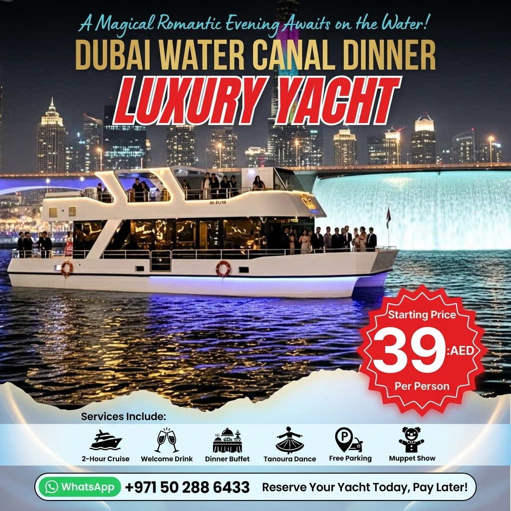 Dubai Luxury Yacht Facebook ad: Book Your Dubai Yacht Cruise Now, Pay Later!
