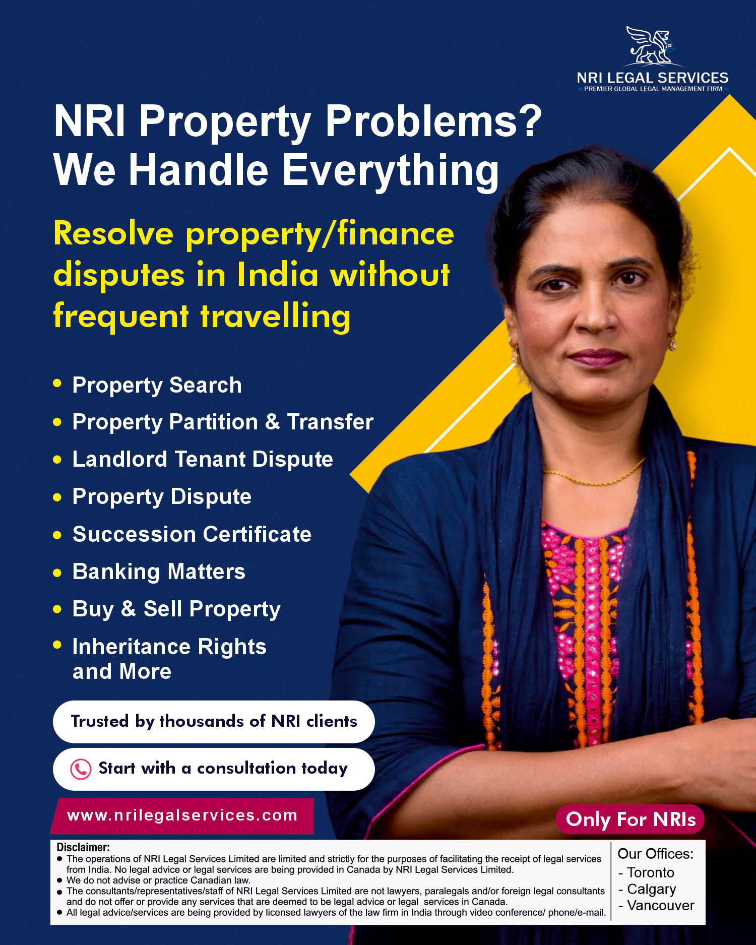 NRI Legal Services Facebook ad