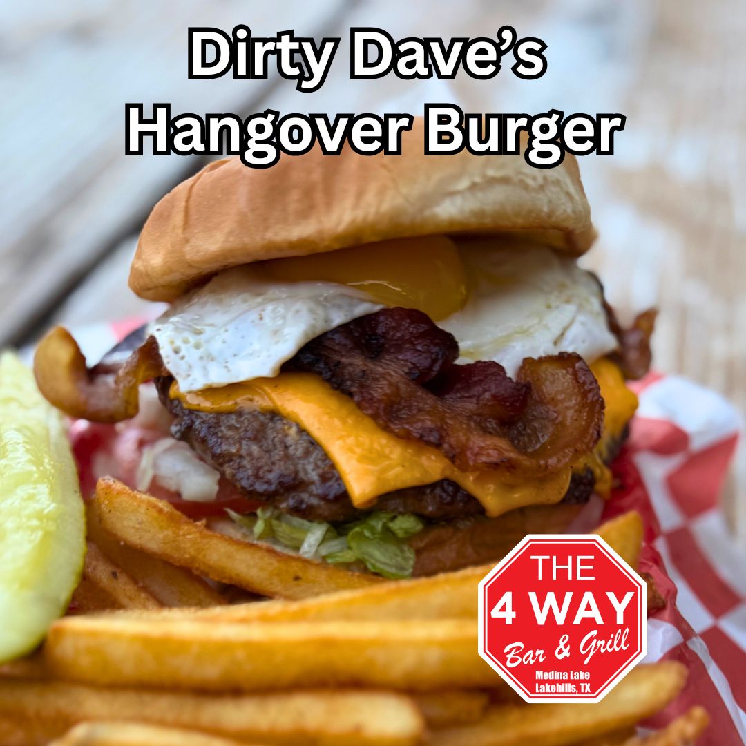 The 4 Way Bar & Grill Facebook ad: Meet Dirty Dave’s Hangover Burger
