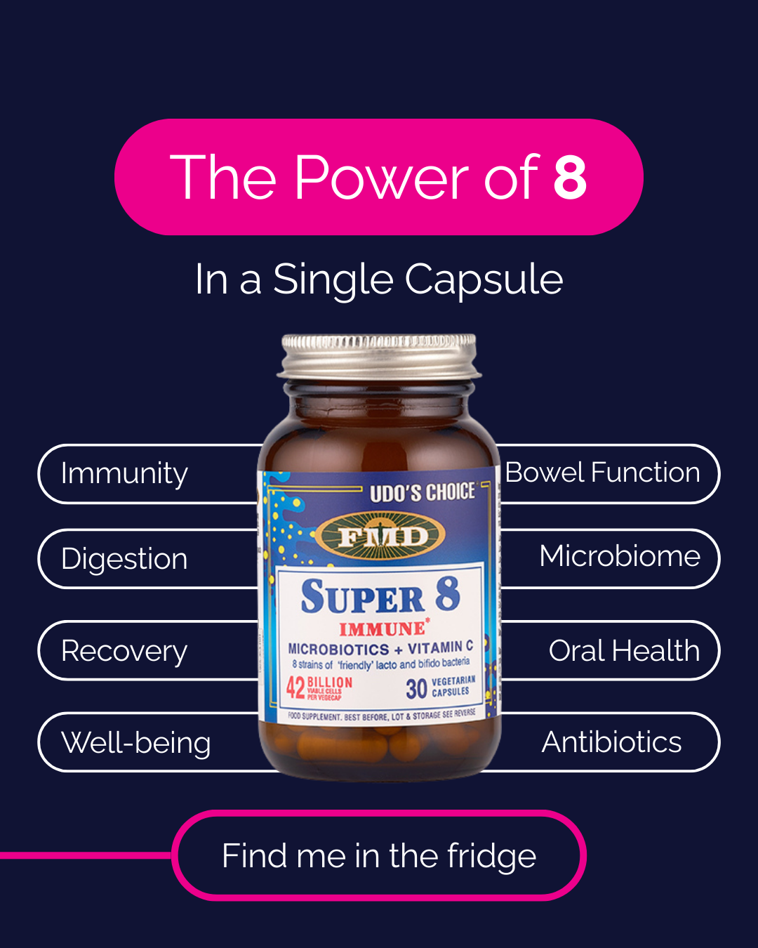 Udo's Choice Facebook ad: Super 8 Immune Microbiotics + Vitamin C | Immune Support |…