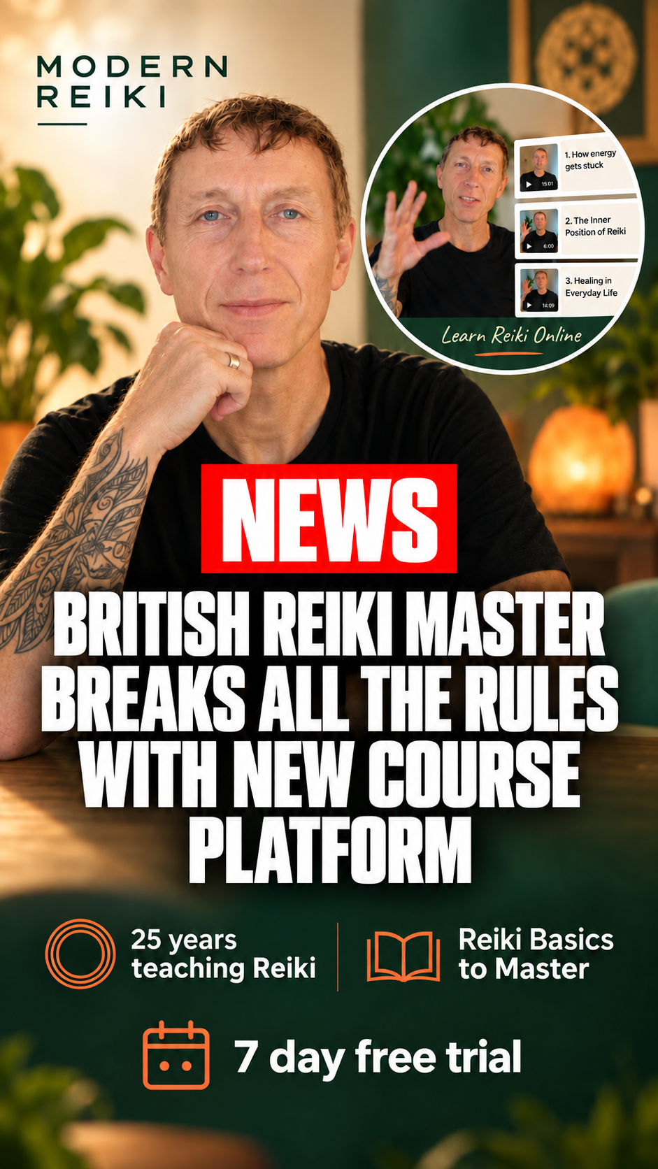 Modern Reiki Facebook ad: Reiki Training That Breaks the Mould