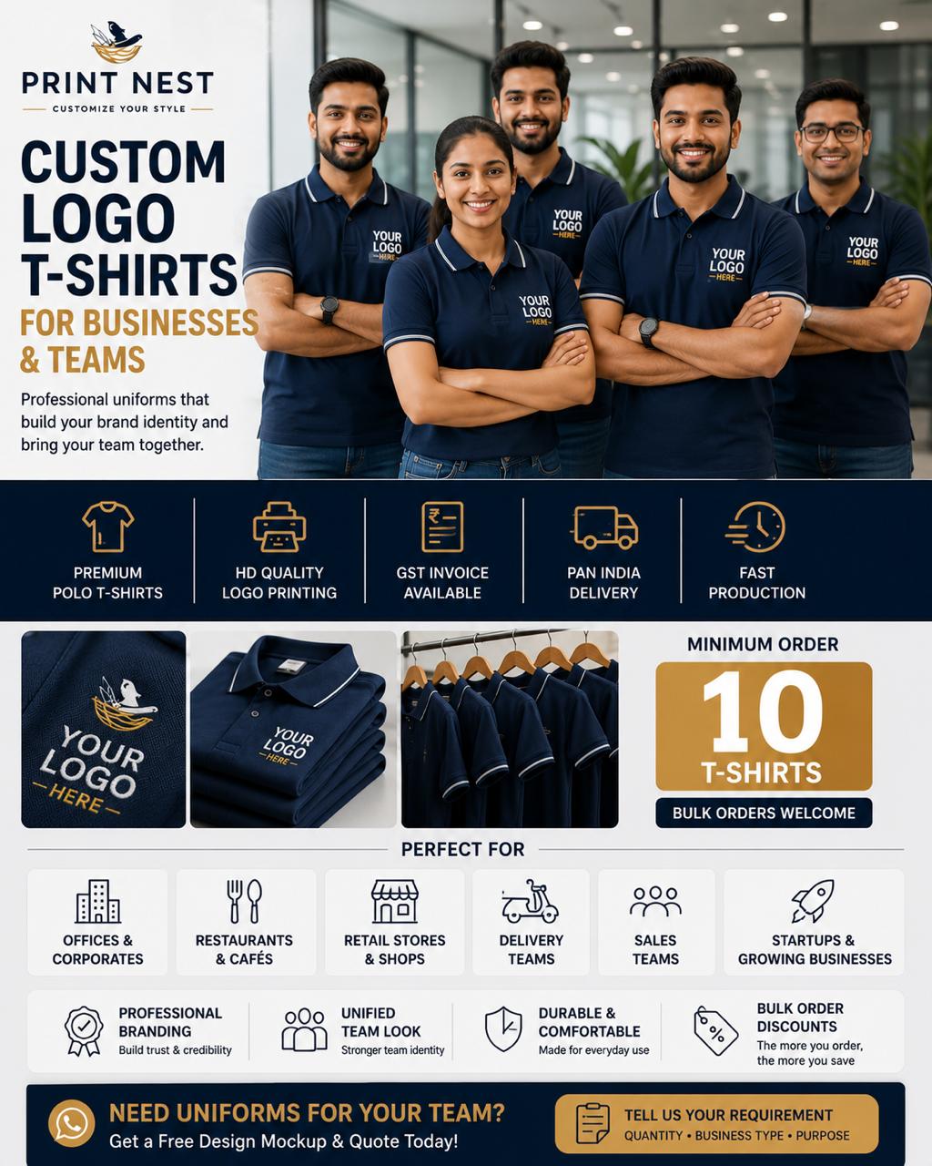 PrintNest Facebook ad: Get a Free Uniform Quote