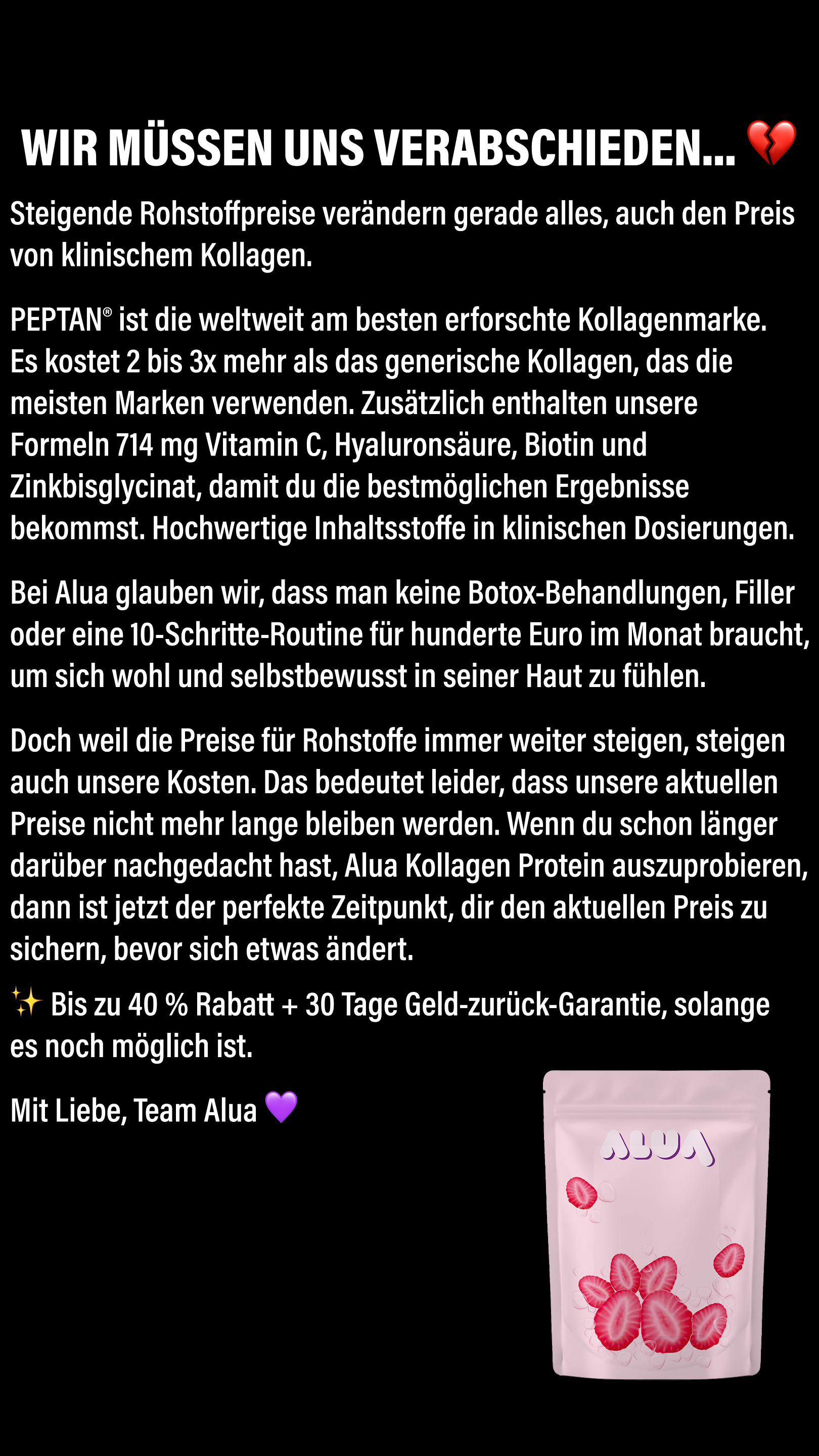 Alua - Das wirksamste Kollagen Facebook ad from Jun 23, 2026
