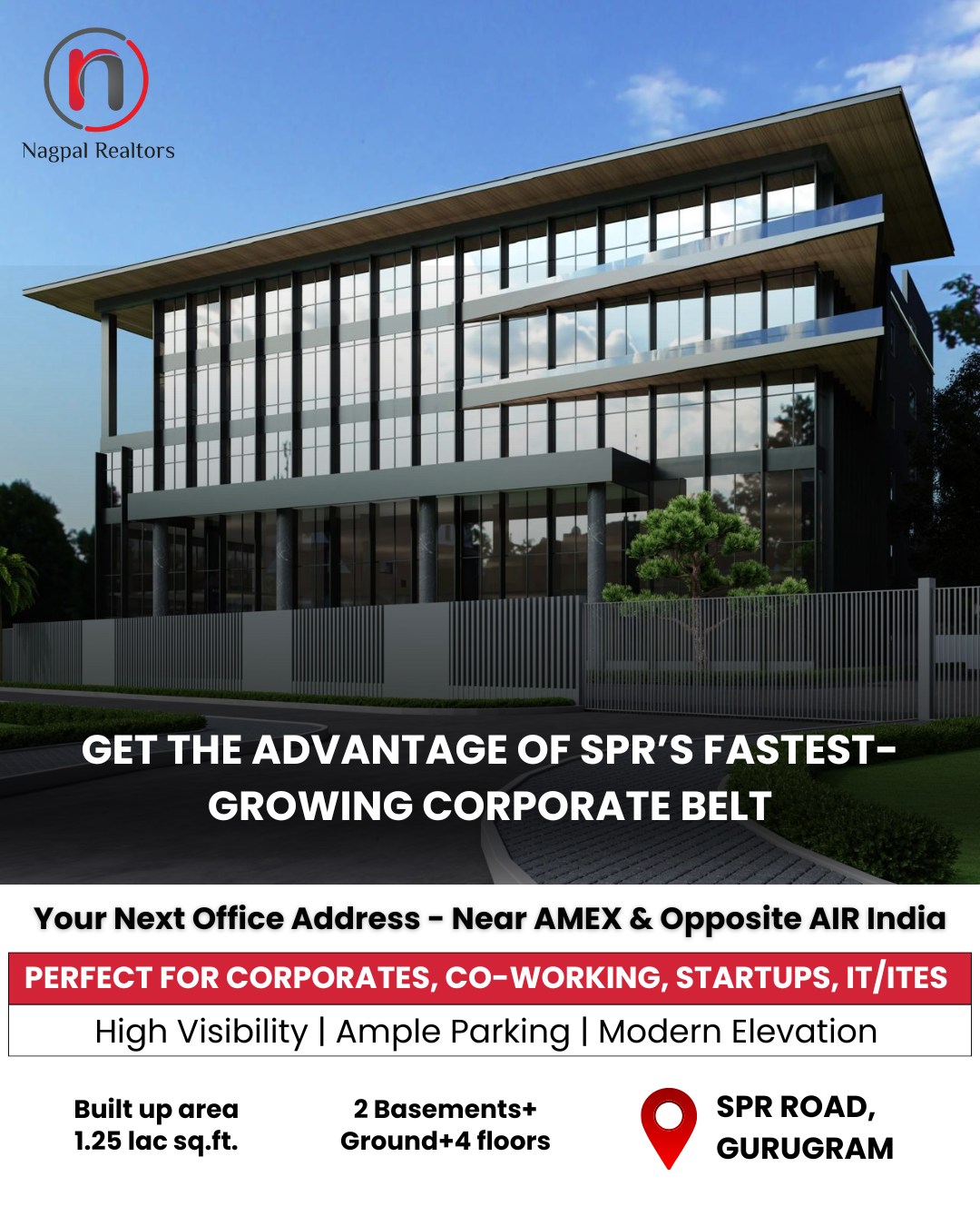 Nagpal Realtors Facebook ad: Premium Corporate Office on SPR Road