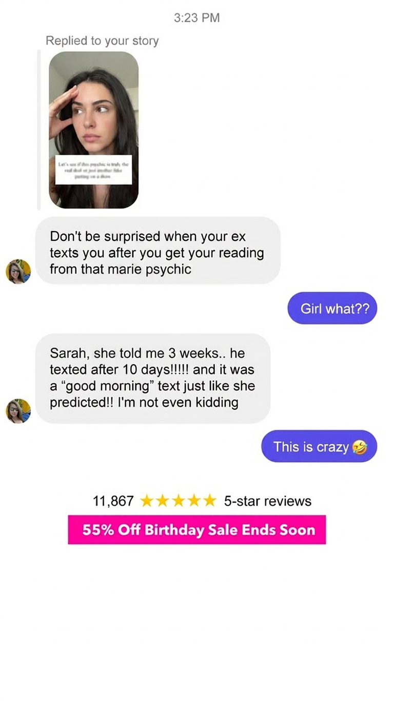Try Psychic Marie Facebook ad
