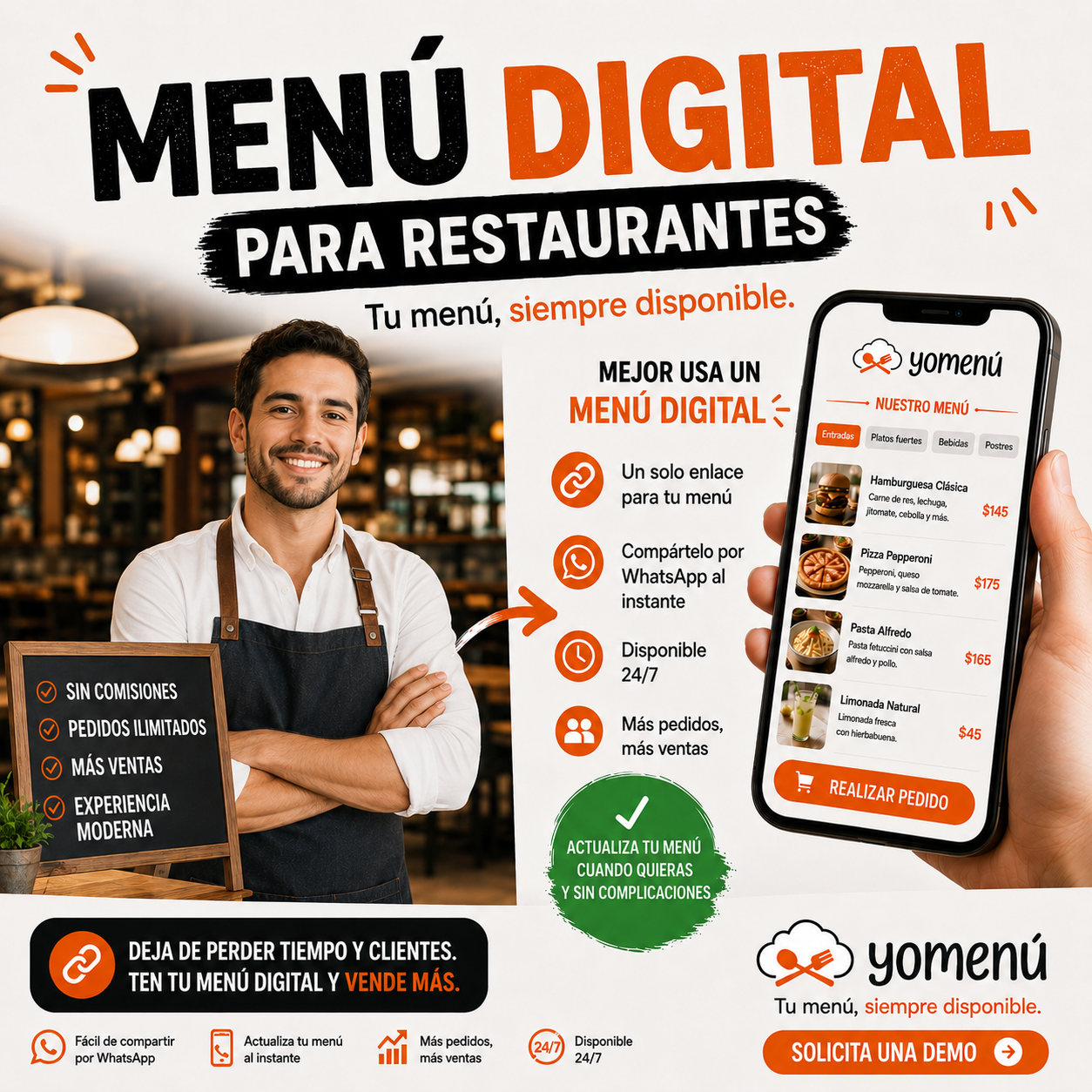 Yomenu Facebook ad: Chatea con nosotros