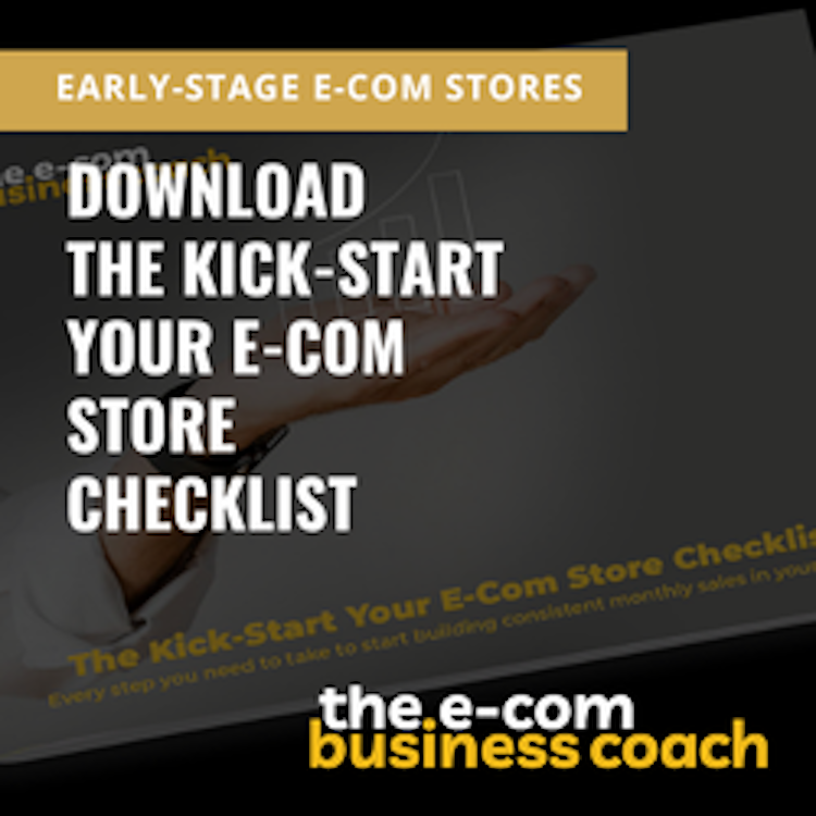 The ecom business coach Facebook ad: Kick-Start Your E-Com Store Checklist