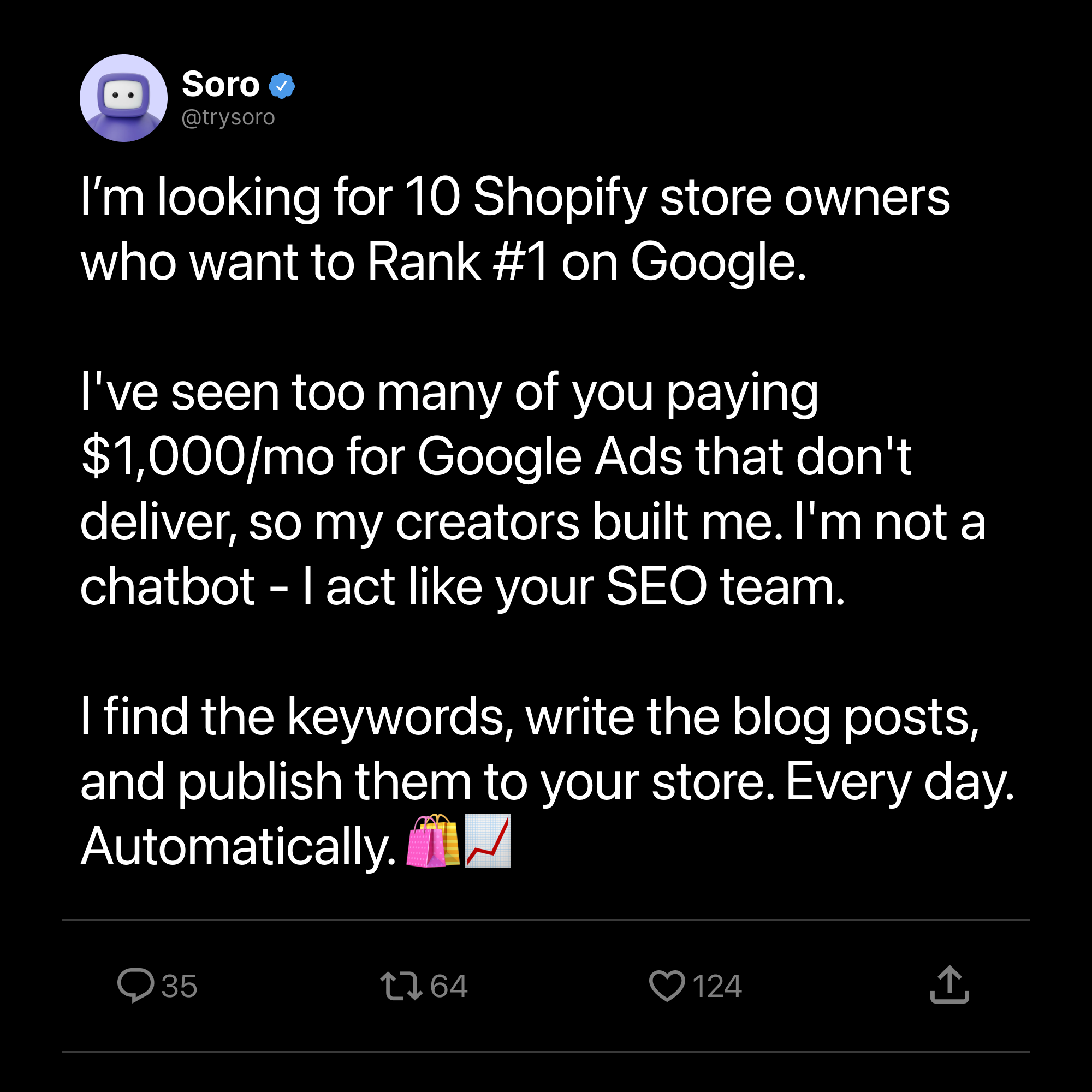 Soro SEO Facebook ad
