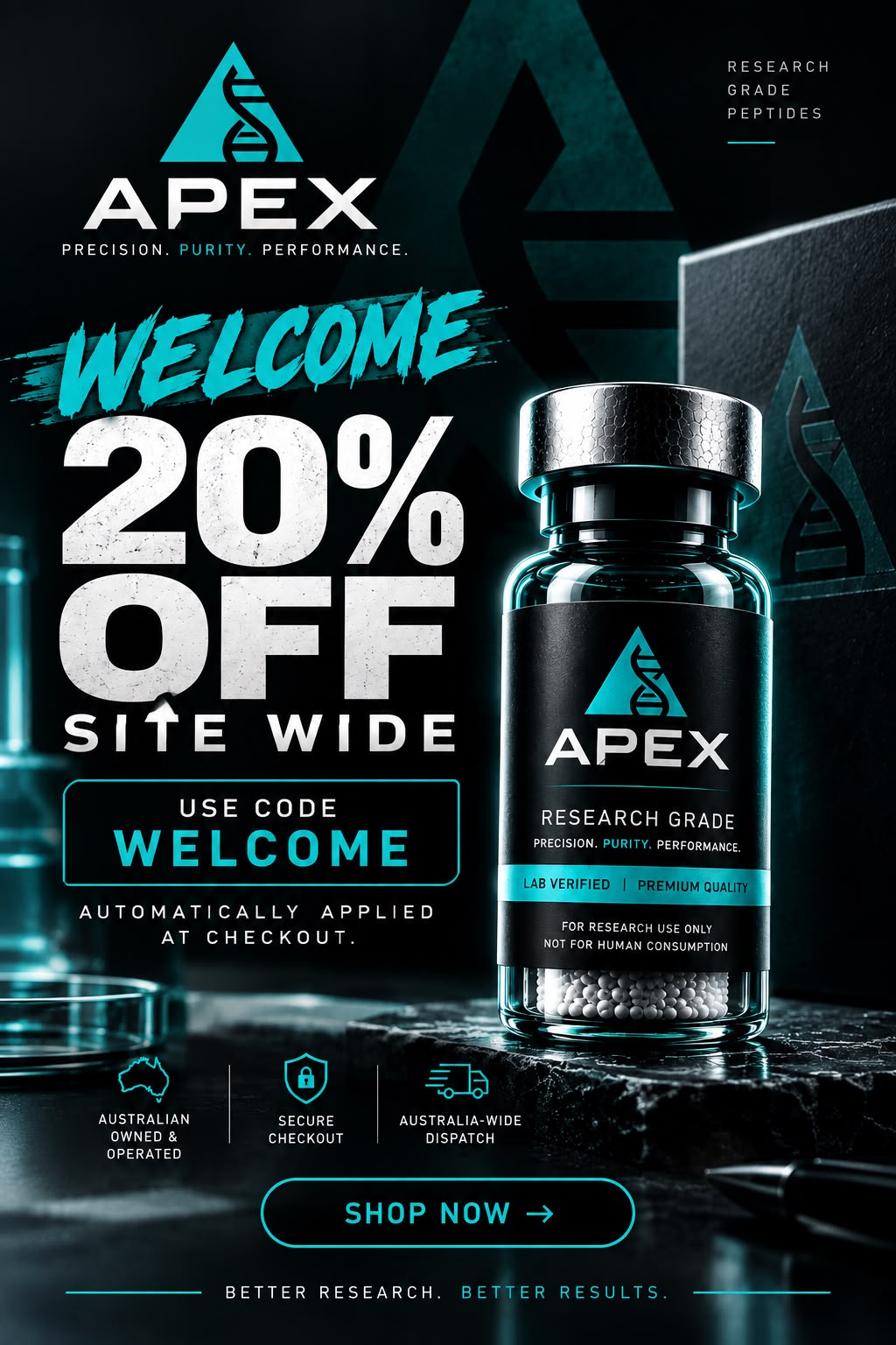 Apex Oz Facebook ad: 20% Off Site Wide
