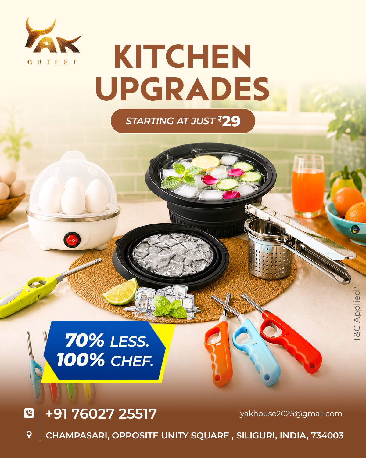 Yak Outlet Facebook ad: Let’s be honest-cooking is much more fun when…