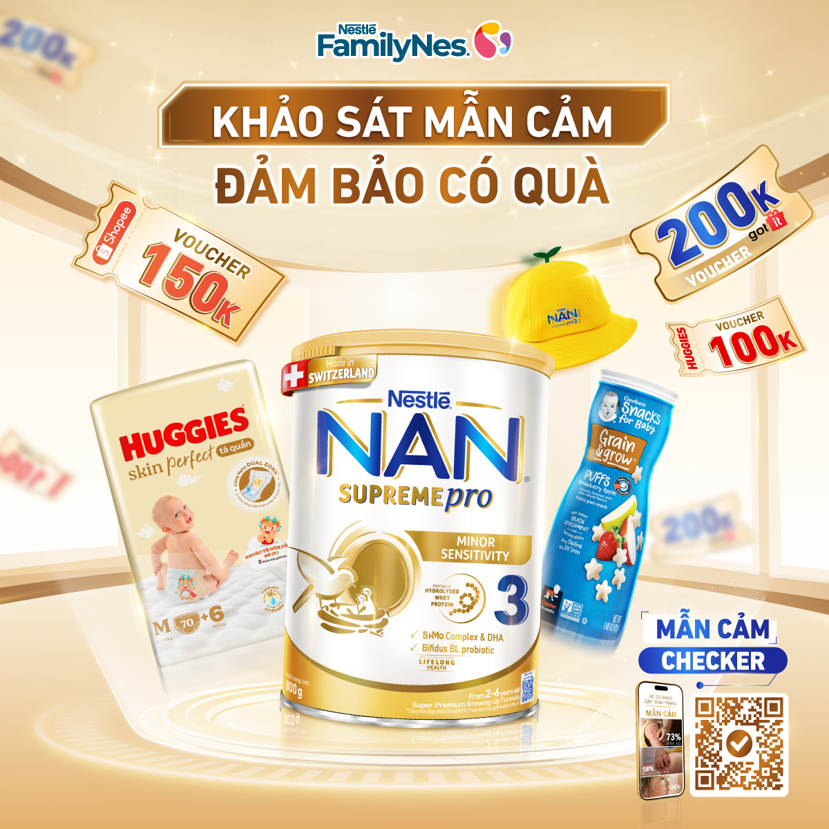 Nestlé FamilyNes Việt Nam Facebook ad: MẪN CẢM CÓ THỂ GẶP Ở BẤT KỲ BÉ NÀO, KHẢO SÁT NGAY, QUÀ…
