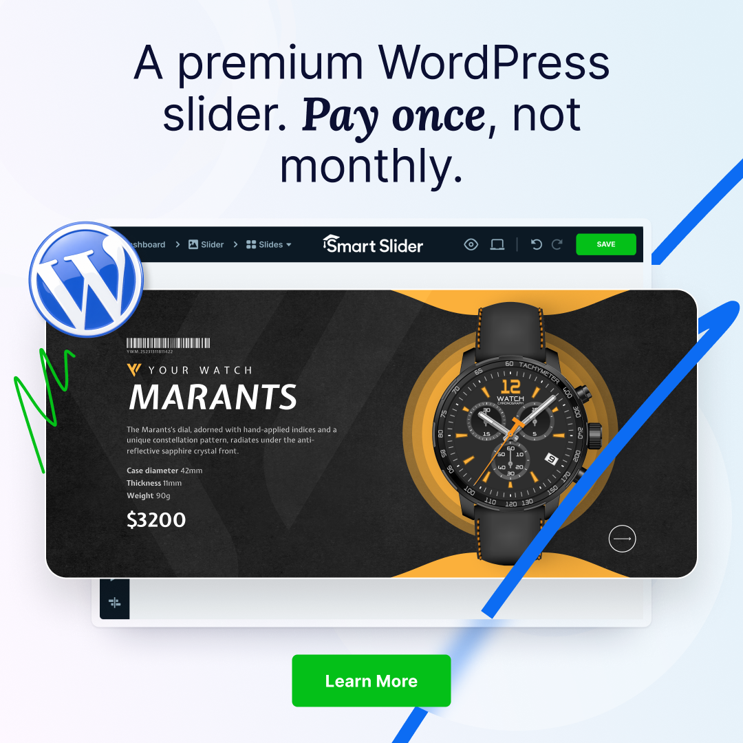 Smart Slider 3 Facebook ad: Pay once. Own it forever.