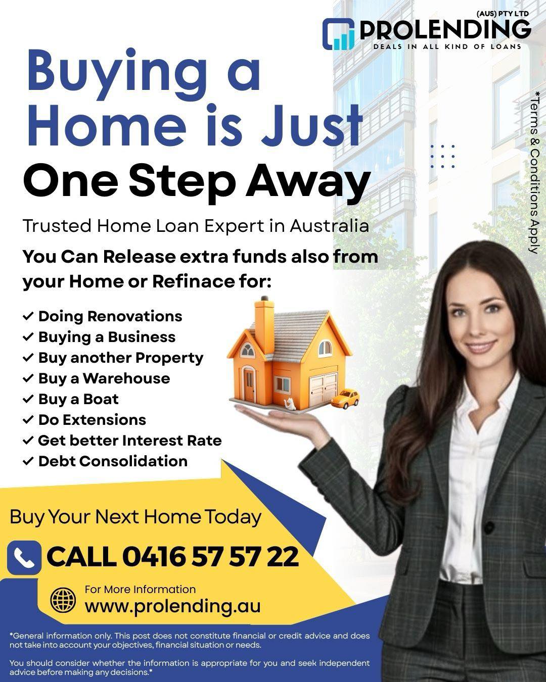 ProLending AUS Pty Ltd Facebook ad: Call us today for best advice, service and…