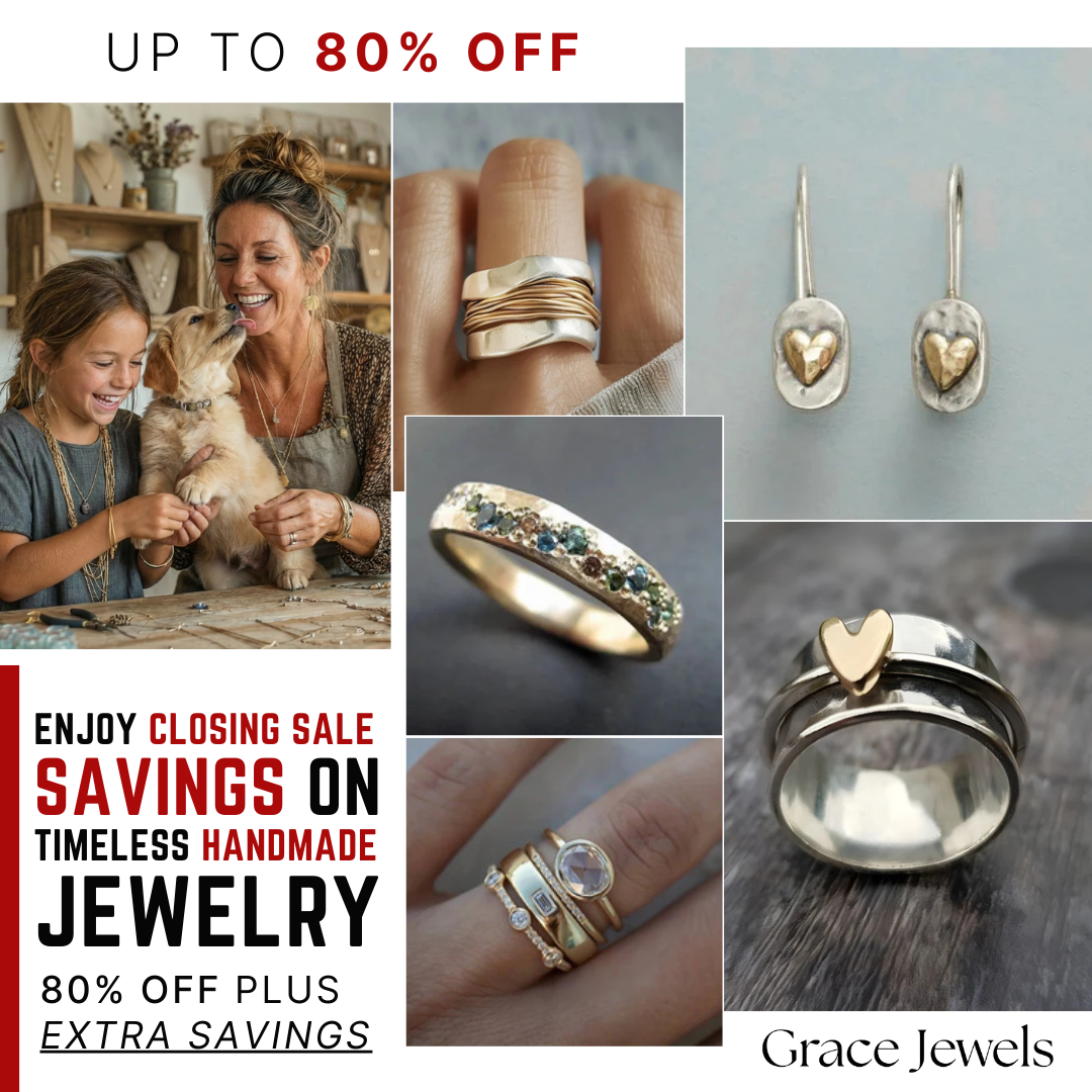 Charlotte & Grace Jewels Facebook ad: The Closing Chapter: Grace Jewels Clearance Sale, Up to…