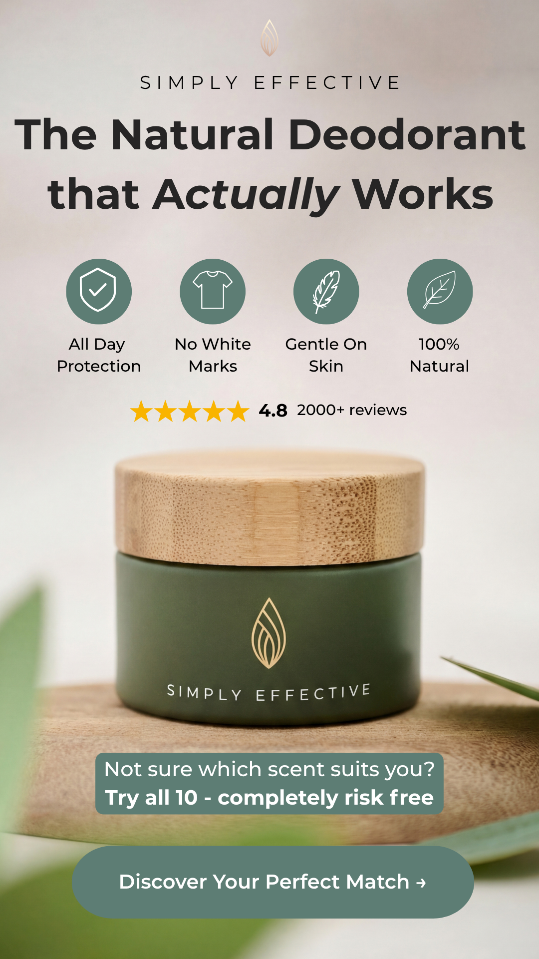 Simply Effective - Natural Deodorant Facebook ad