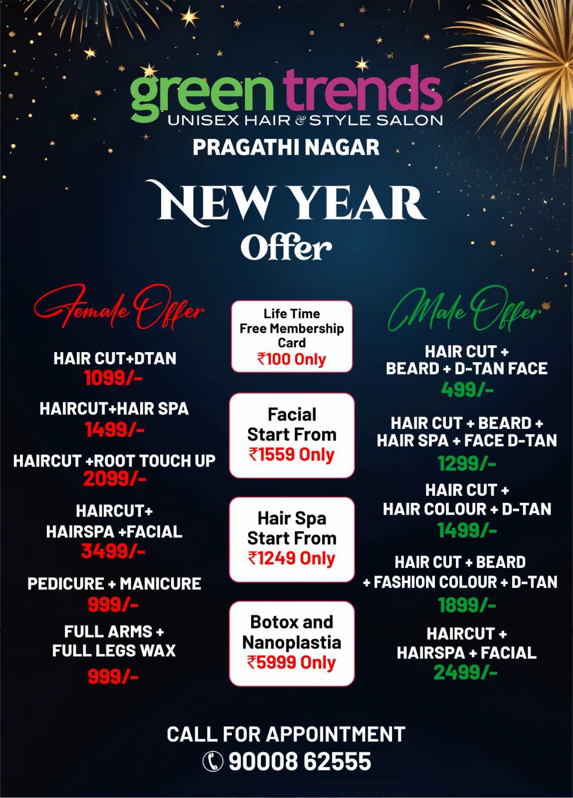 Green Trends Unisex Salon, Pragathi Nagar Facebook ad